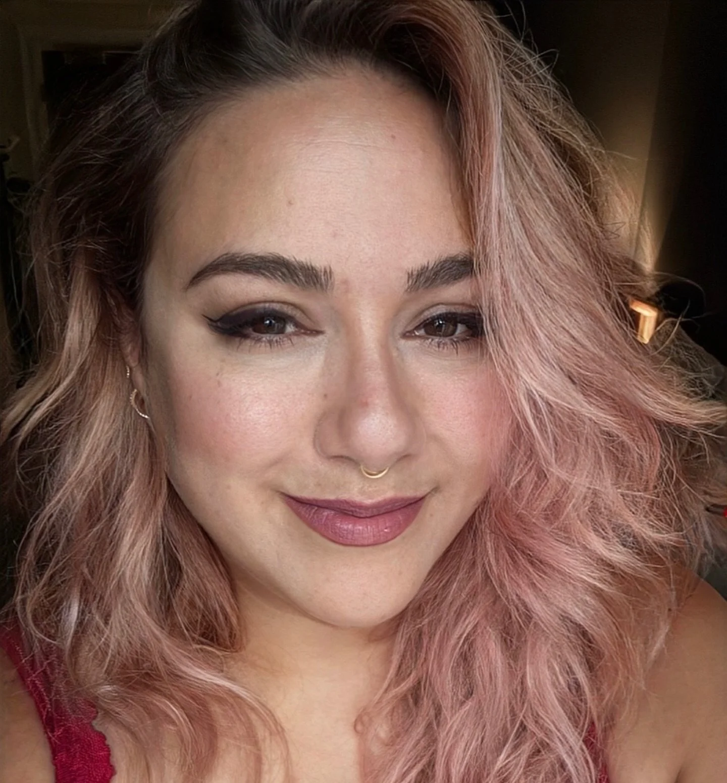 Blooming into myself #bloomingintomyself #selflovejourney #pinkhairmagic #bloomingrose #glowfromwithin #confidenceincolor #bloomingsoul #radiantme #loveyourself #selflove #colour #rosehair #artist #poet #photographer #traveller