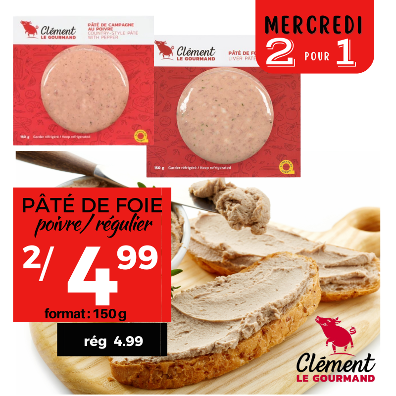 Pâté de foie Clément le gourmand poivre / régulier 