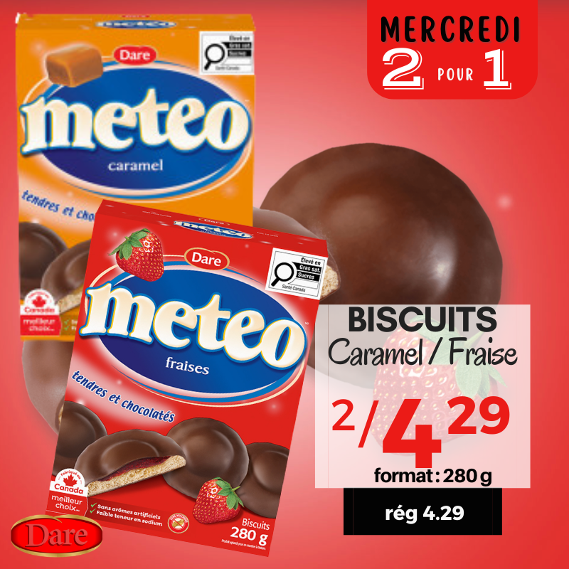 Biscuits caramel / fraise