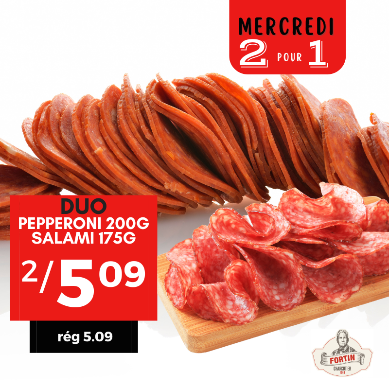 Pepperoni 200g et salami 175 g