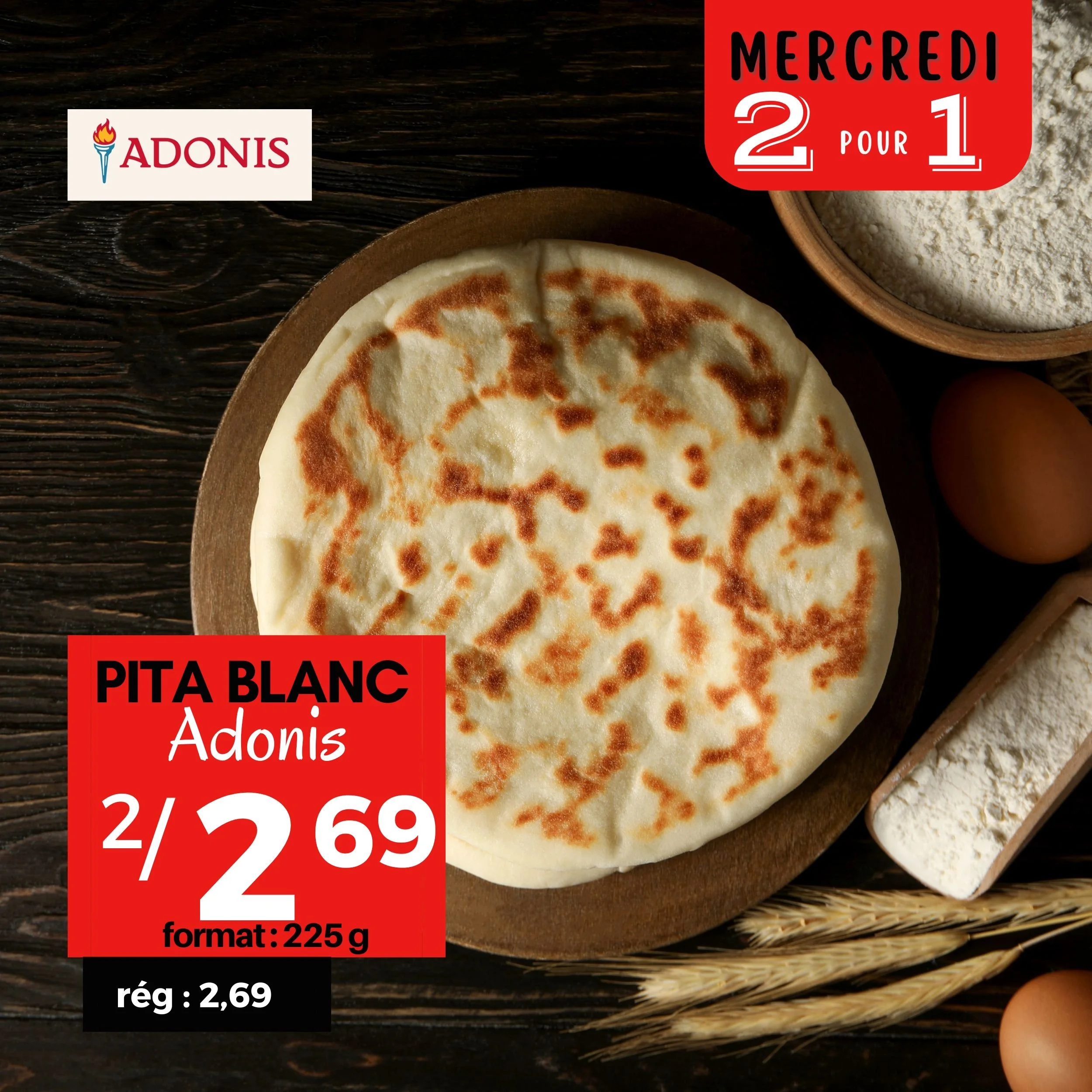 Pita blanc Adonis