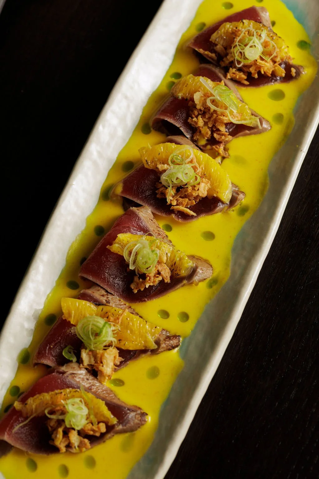 Tuna tataki at Ayllu Nikkei restaurant, Paddington London