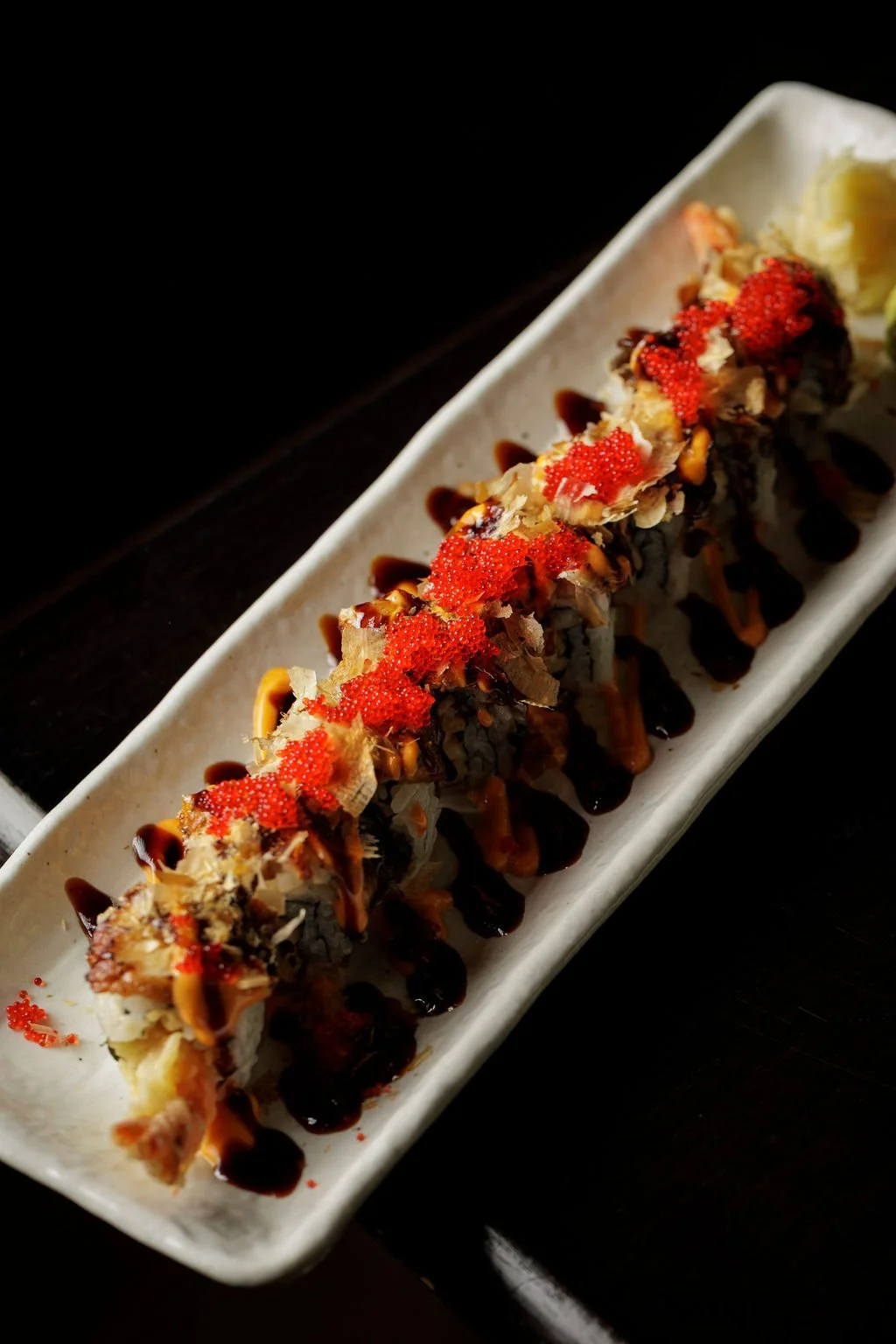 Dragon roll sushi at Ayllu, Paddington Central