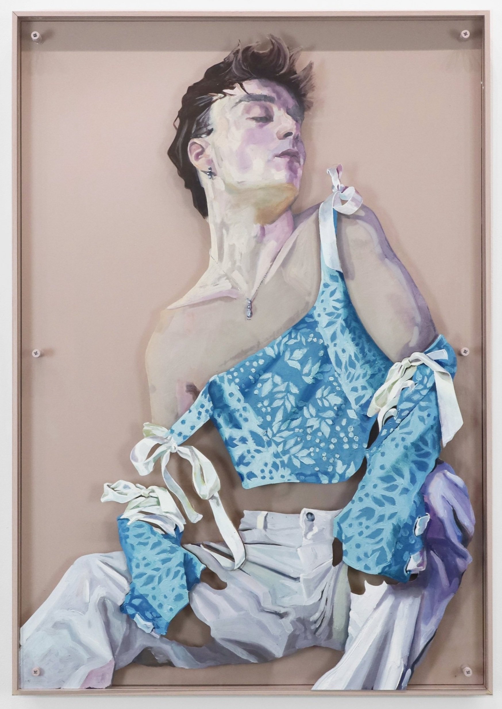 'Street Fighter, but make it fashion'
2024, Oil acetate, plexiglass, MDF, 91.4 x 63.5cm