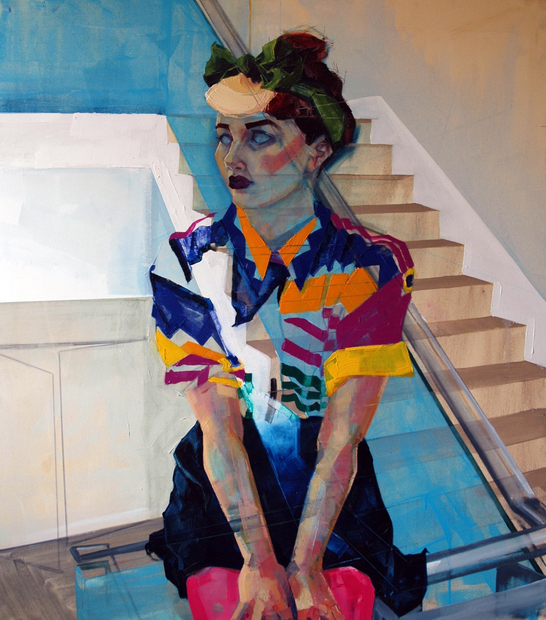 'Stop Being a Girl', 2014, Oil on canvas panel, 122 x 107cm
- From the collection 'Praxis' - 1 of 4
-This body of work examines the diversity of gender as a practiced and performed social construct while also confronting our habitual conflation of se