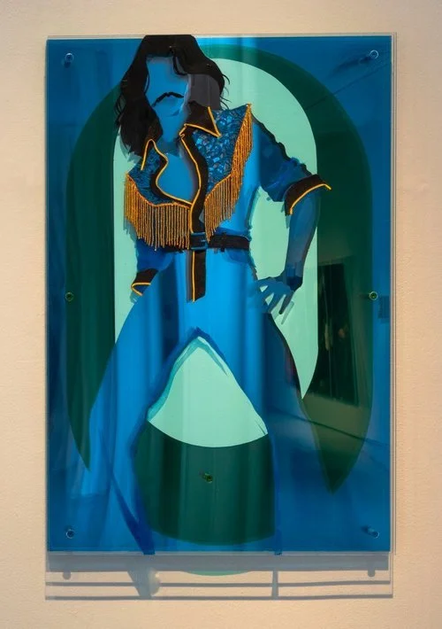'Fruit Machine (IV)', 2025, Mixed media collage on plexiglass and MDF, 84 x 56cm
