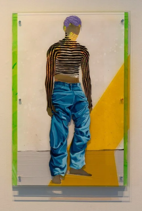 'Fruit Machine (II)', 2025, Mixed media collage on plexiglass and MDF, 84 x 56cm