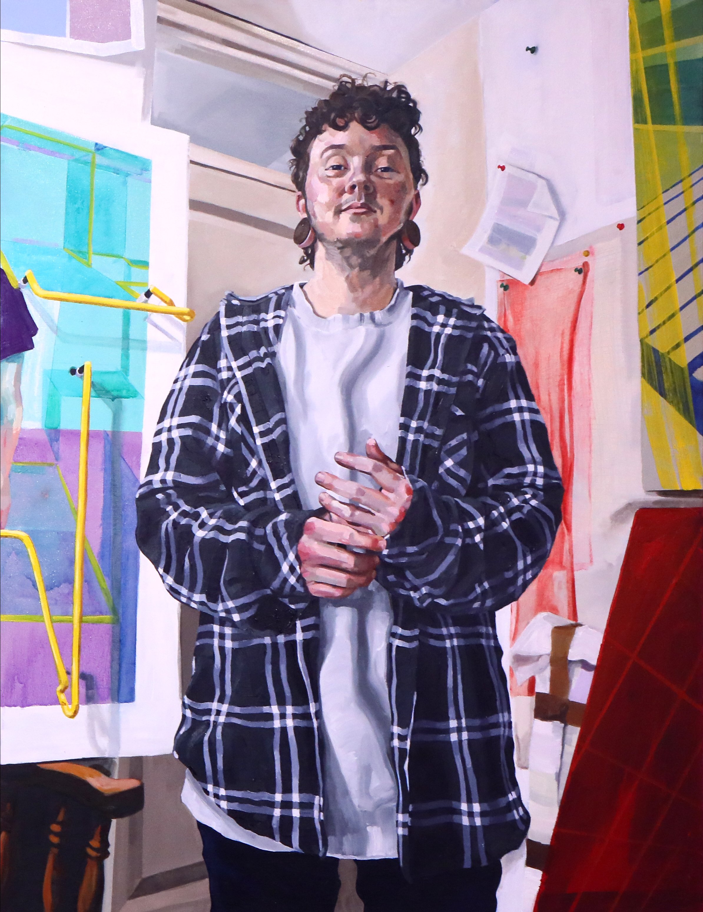 'AJ', 2022, Oil on canvas panel, 105 x 81cm