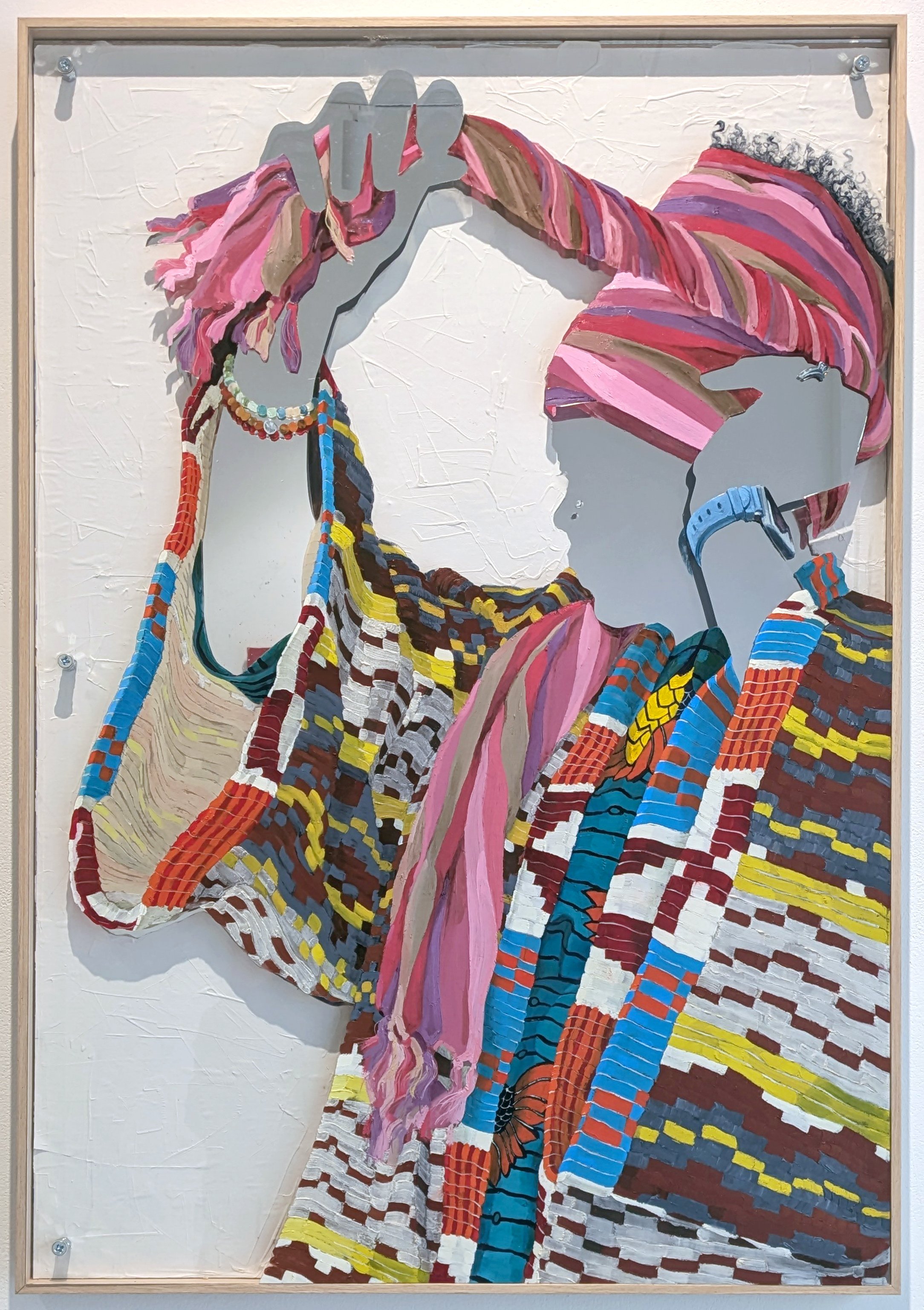 'Come to know yourself'
2024, Oil, acetate, mirror film, plexiglass, MDF, 91.4 x 63.5cm