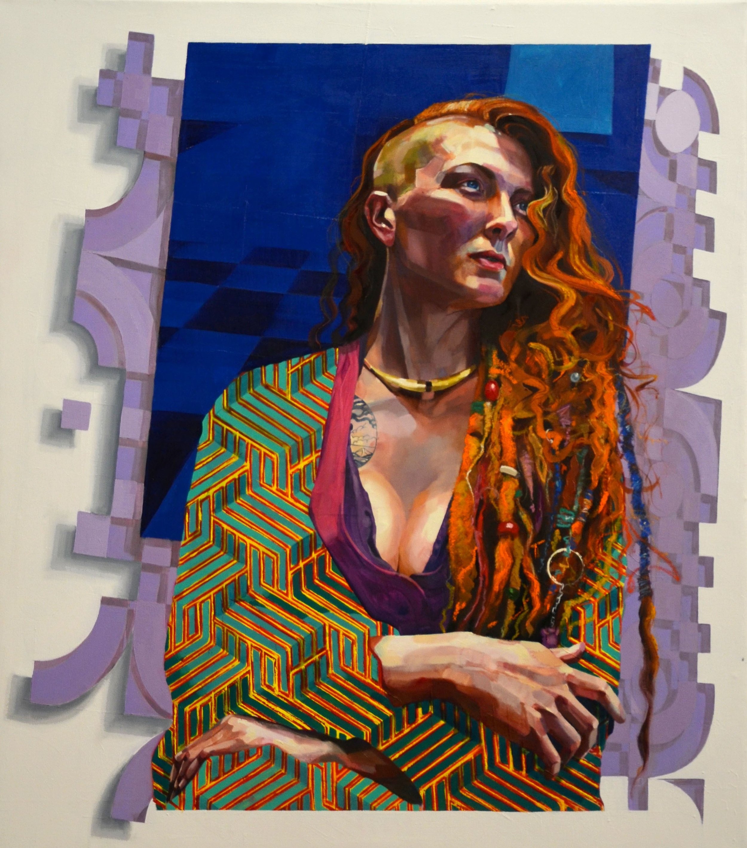 'Totem', 2018, Mixed Media on Canvas, 104 x 90cm