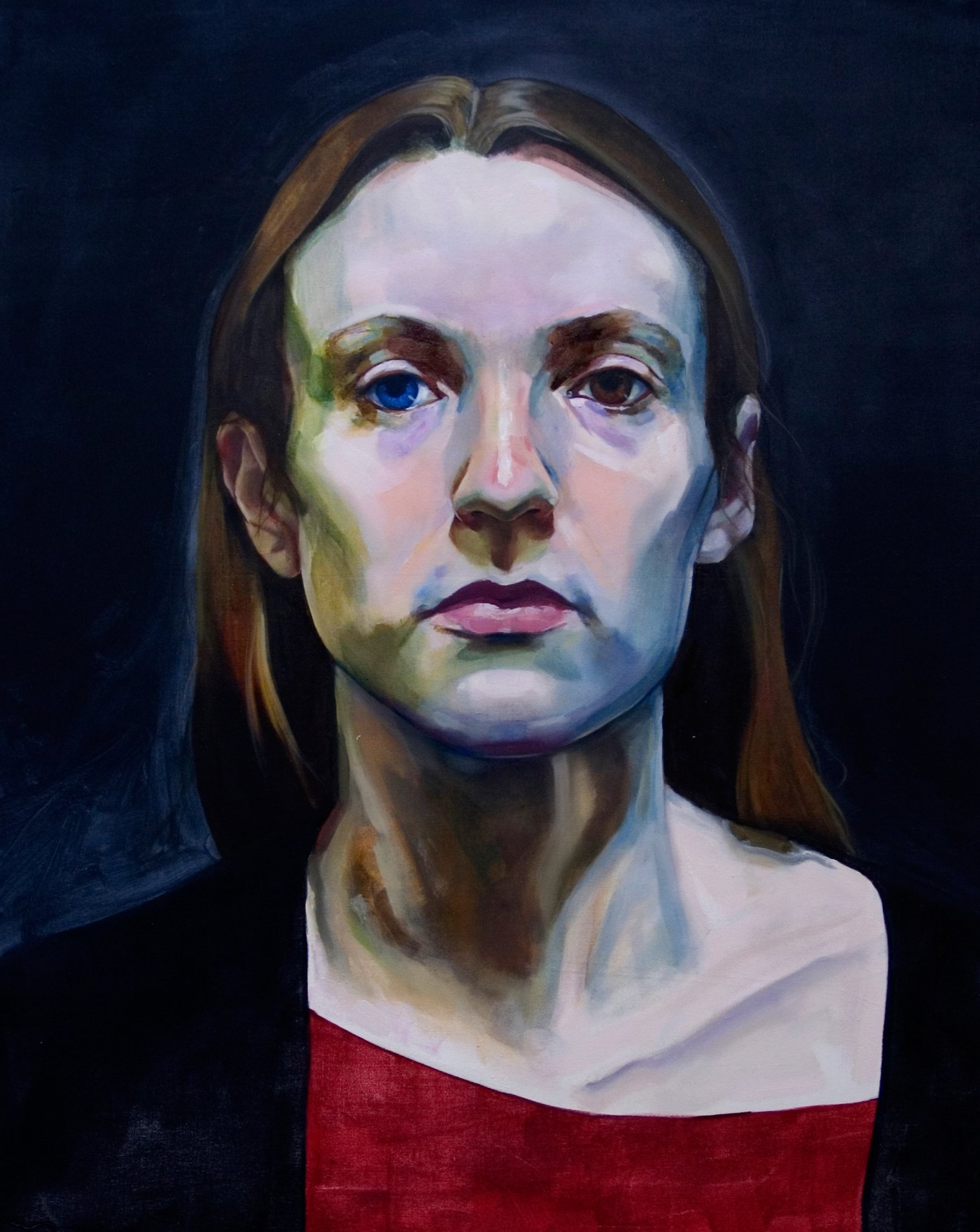 'Bruja', 2016, Oil on canvas panel, 100 x 80cm
- Shortlisted for the Hennessy Portrait Prize, 2016
- Identity, gender, sex, and sexuality are prevalent themes in the work of painter Peter Bradley. Confronting the concept of social constructivism and