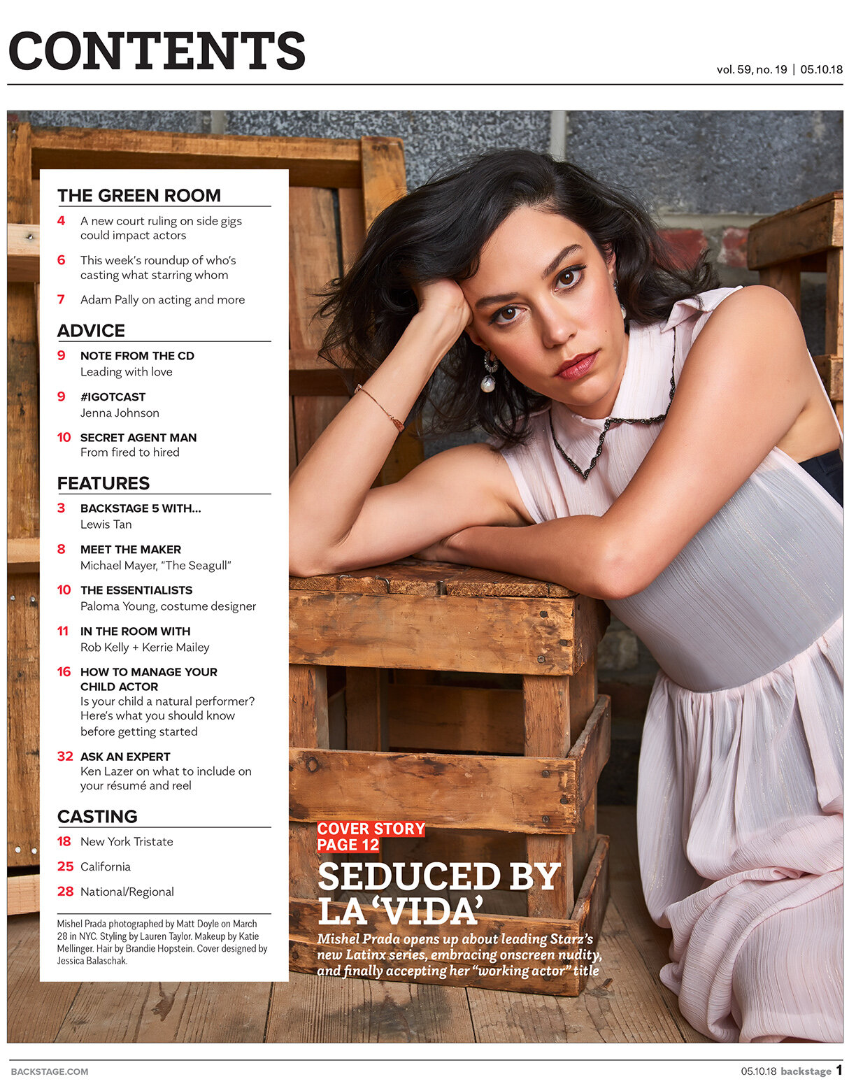 Matt Doyle shoots Mishel Prada for the cover of Backstage