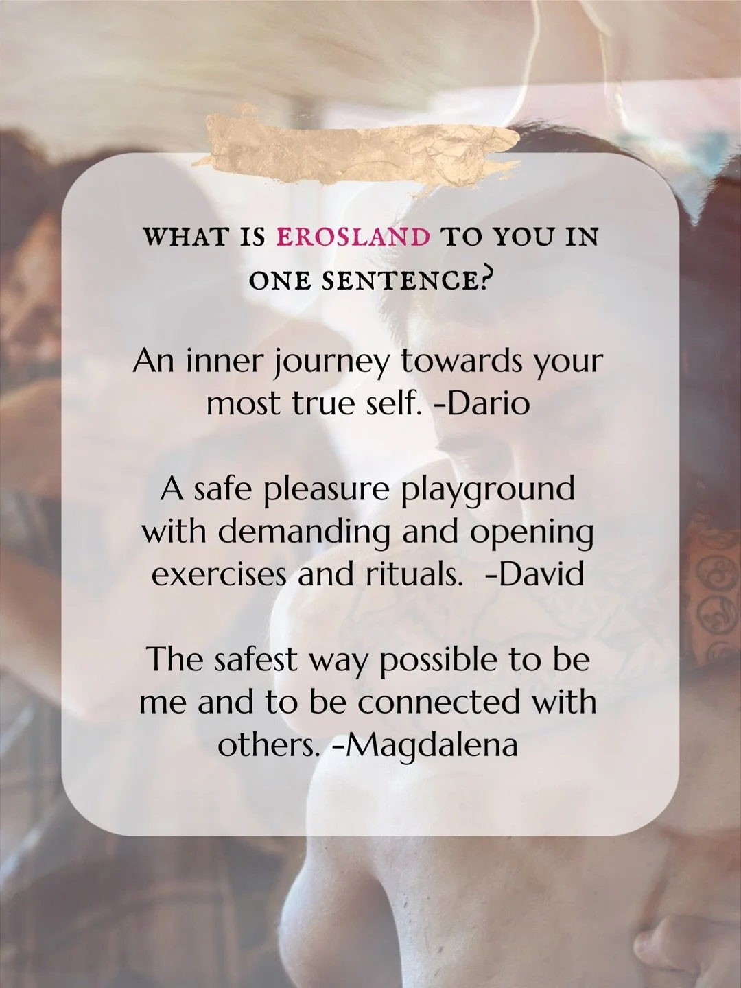 It’s often difficult to describe our offerings.
And we deliberately refuse to do so in order to keep the mystery.
To ensure each client is really ready enough to embrace the unknown.
Brave enough to not be hindered by fear.
So instead of expos