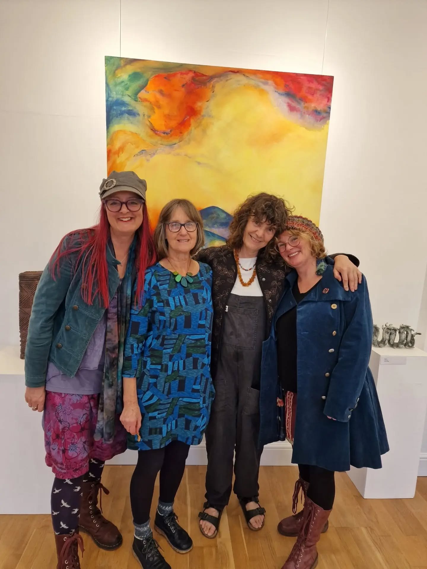 Studio Artists, Helen, Alice, Glynis and Sara (who acronymically and affectionately call themselves The HAGS) have just delivered their artwork to Danby Moors Centre Inspired By Gallery for their new exhibition The Spirits in the Wild. The exhibition