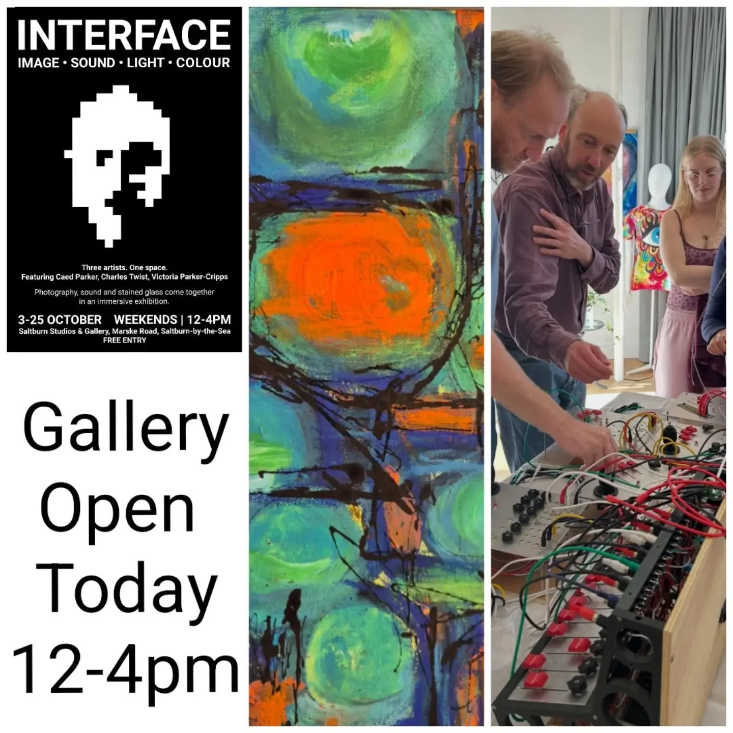 We're Open Today! 12-4pm. 
Don't miss INTERFACE!

#saltburn #Interface #Gallery #exhibition #everyonewelcome 
@saltburnstudiosandgallery