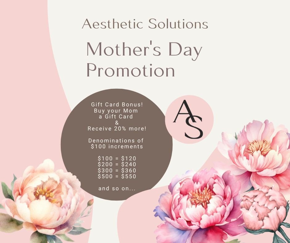 Need a gift for your very special mom?! Aesthetic Solutions is helping you give a little more this year! #AestheticSolutions #reddeer #medspa #Aesthetics #aesthetics #Mothersday2024