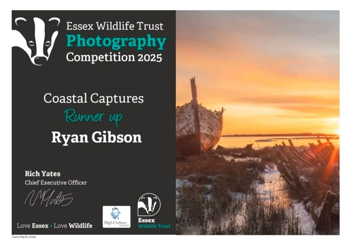 Good start to the New Year! 

Runner up in the Coastal captures category. Big thank you to @essexwildlifetrust 😍

I believe all winners and runners up images will be displayed in the high chelmer shopping centre in Chelmsford throughout spring!