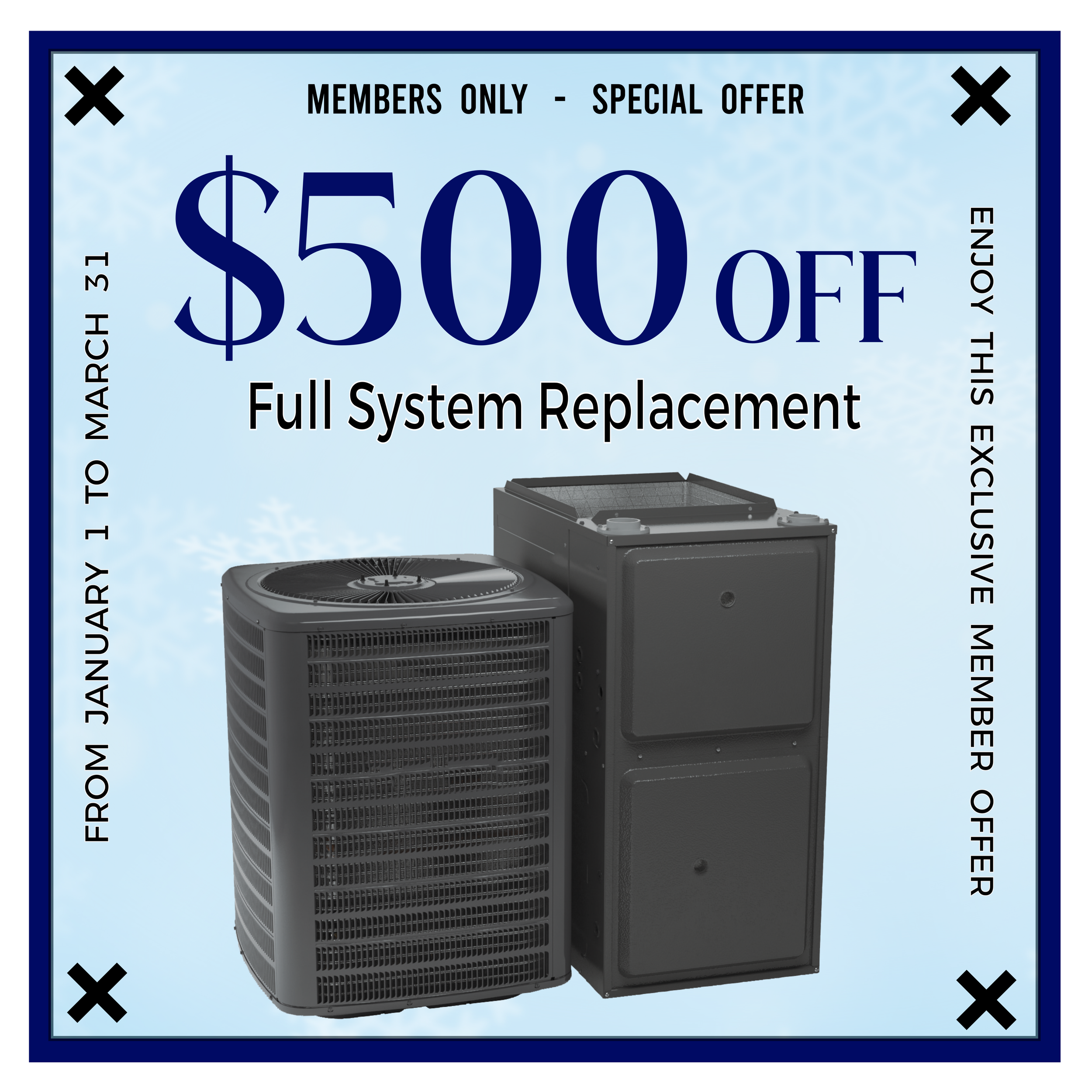 Air Dynamics HVAC, Air Dynamics HVAC LLC, Air Dynamics, Air Dynamics HVAC PA, Air Dynamics HVAC NJ, Air Dynamics Heating and Cooling, AirDynamics, promotional coupon offering $500 off on full system replacement, valid from January 1 to March 31, 2023