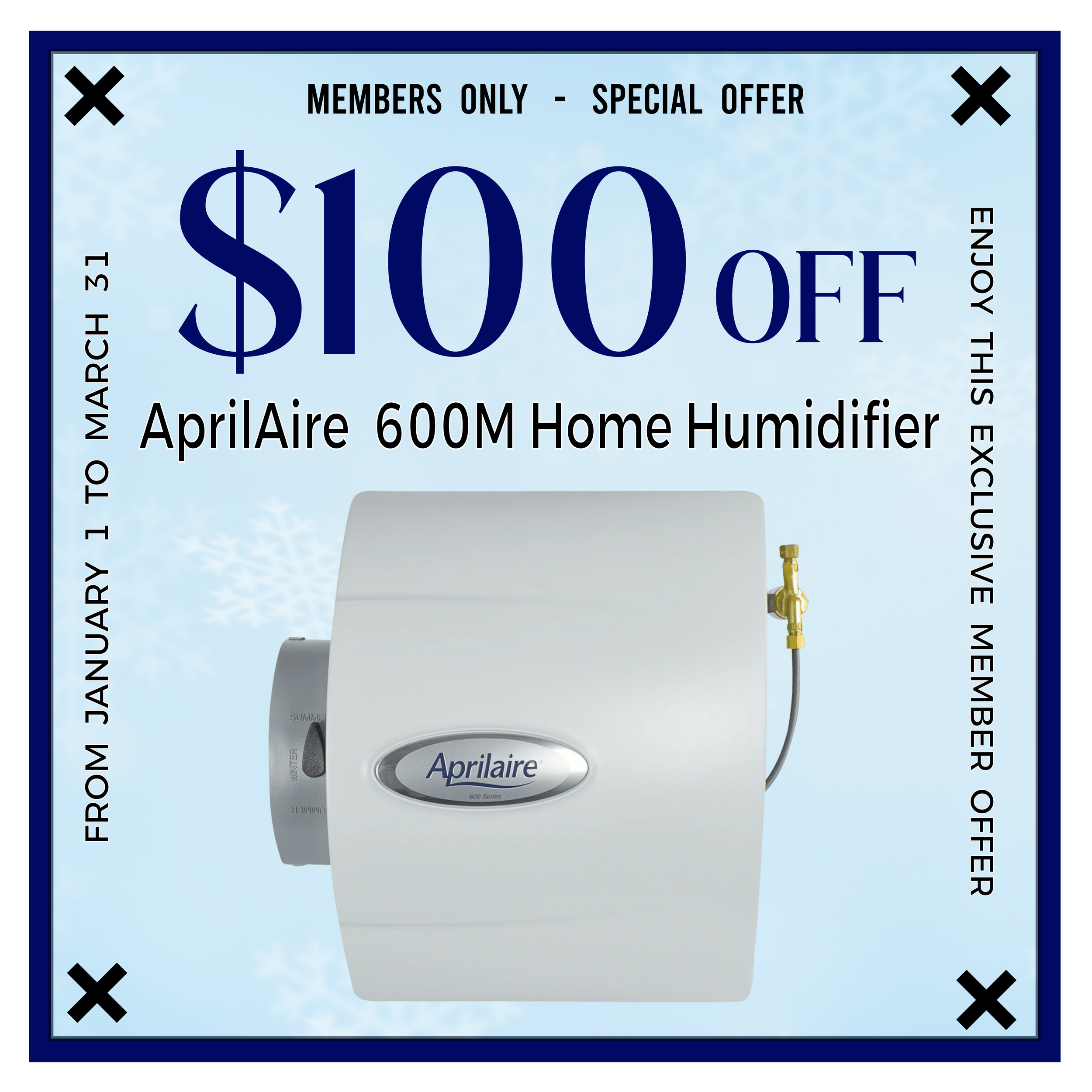 $100 off humidifier coupon, humidifier coupon, Air Dynamics Comfort Club, Air Dynamics HVAC LLC, Air Dynamics HVAC, PA, NJ, Bucks County, Philadelphia, Burlington NJ
