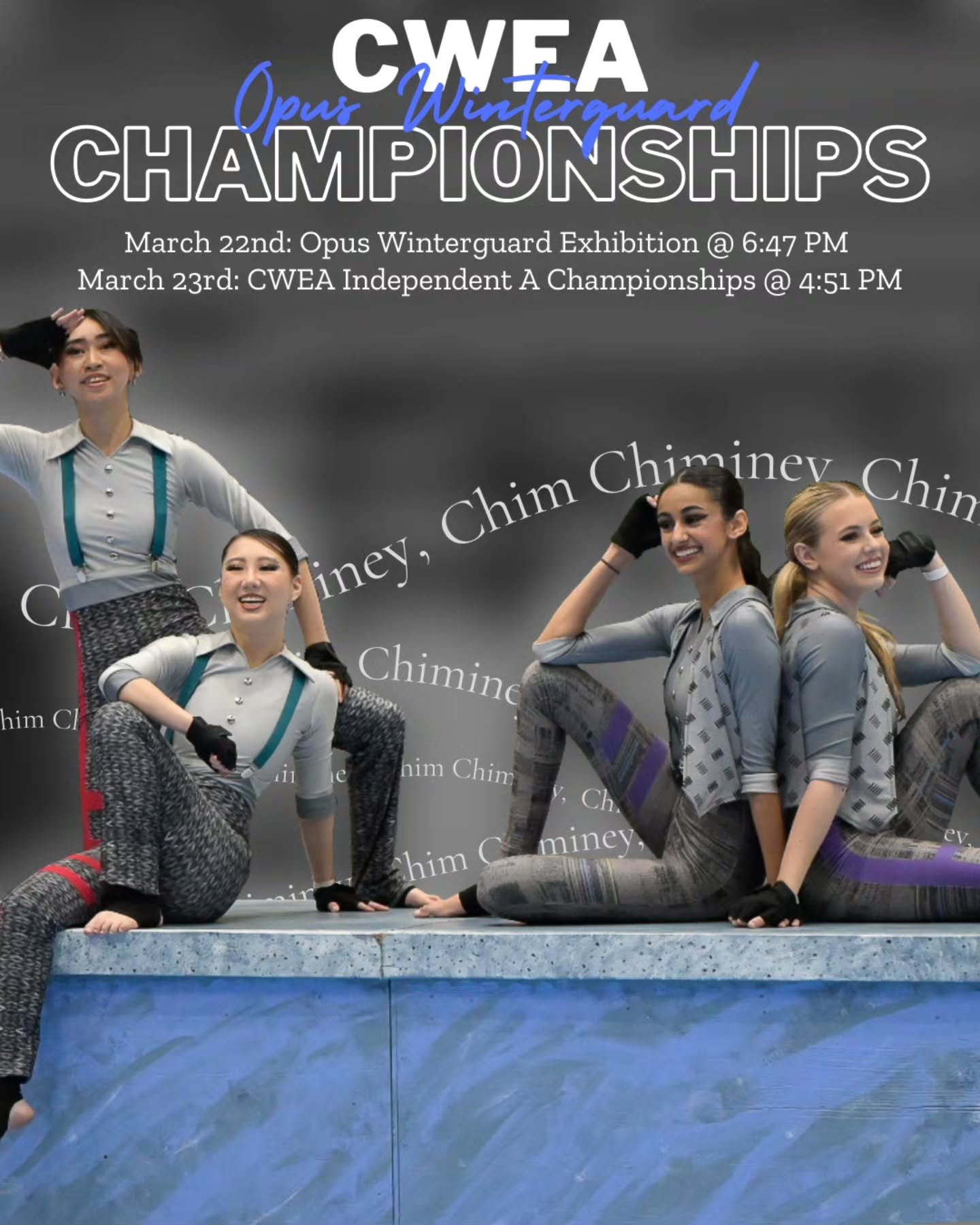 Two more times to see Opus Winterguard before we head to worlds! Come cheer us on this weekend at CWEA champs!