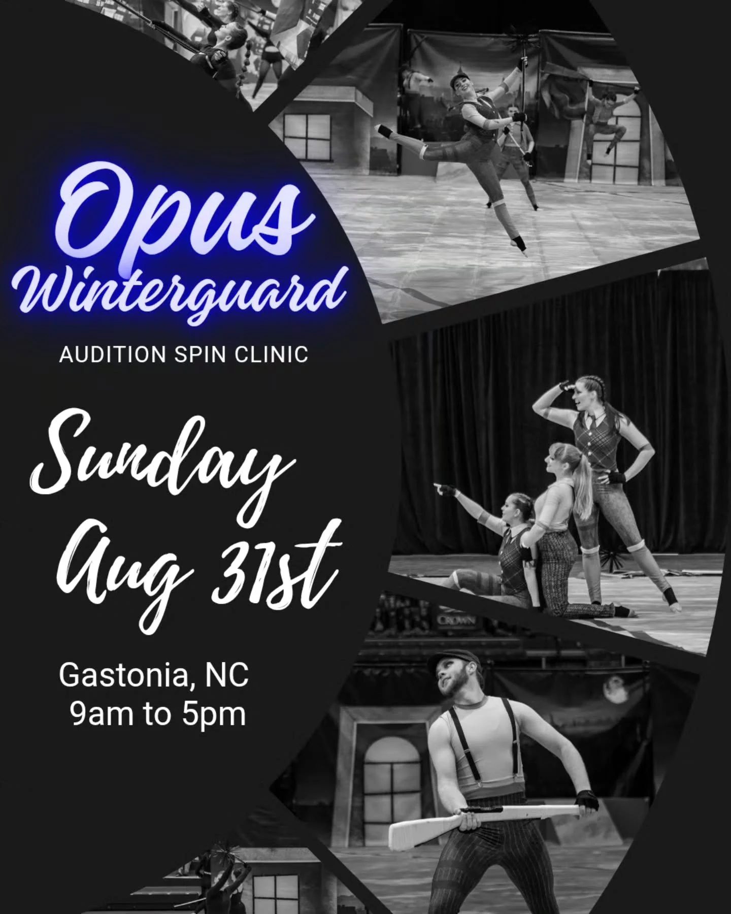 Opus Winterguard's Final Summer clinic is here!

Join Opus and get a head start on Auditions for 2026!

When: August 31st 2025
Time: 9am to 5pm
Where: Stuart W Cramer Hs. Gastonia. NC
COST $20

MORE INFO AT OPUSWINTERGUARD.ORG/AUDITIONS

We cant wait