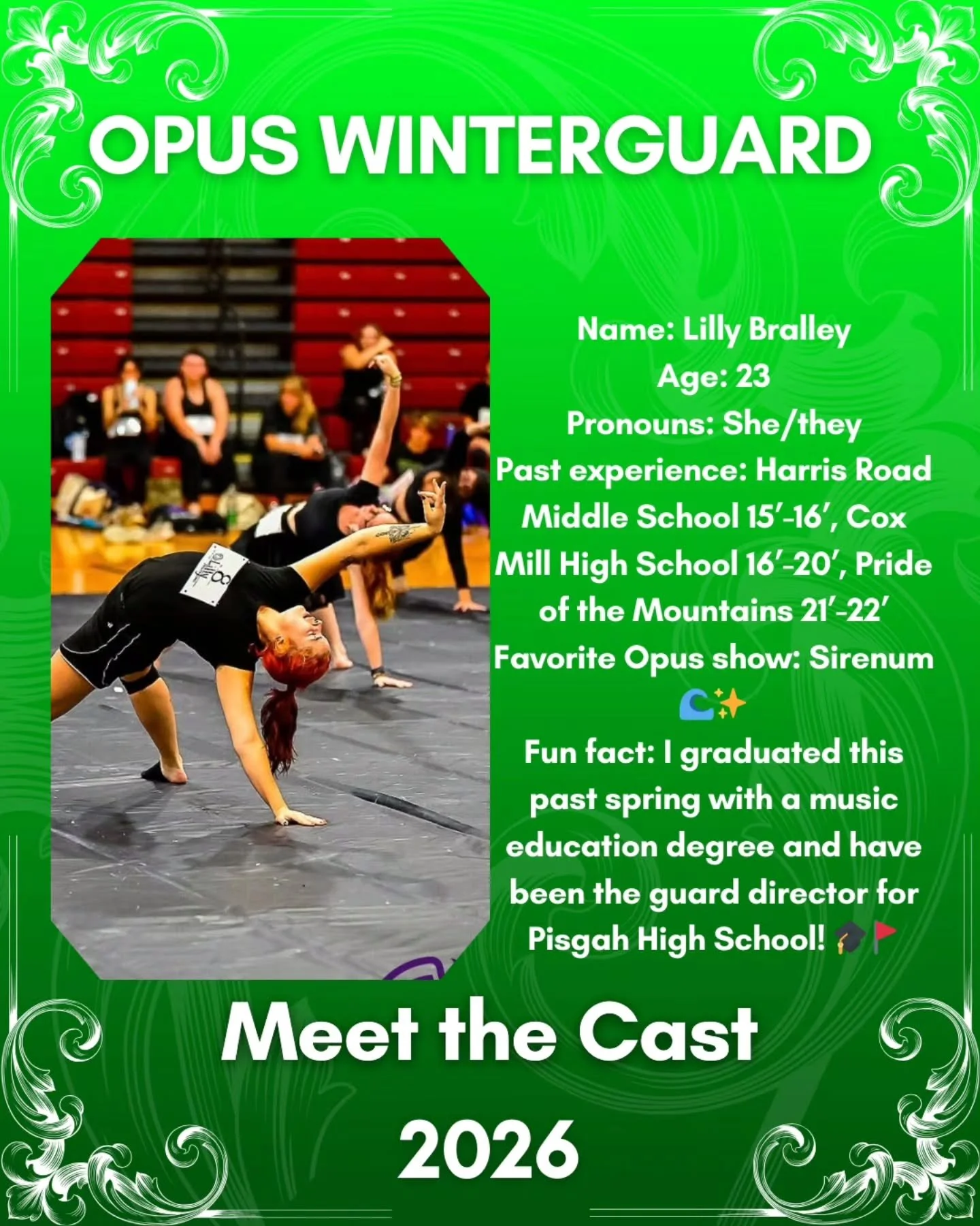 MEET THE CAST:
LILLY BRALLEY
1ST YEAR MEMBER!