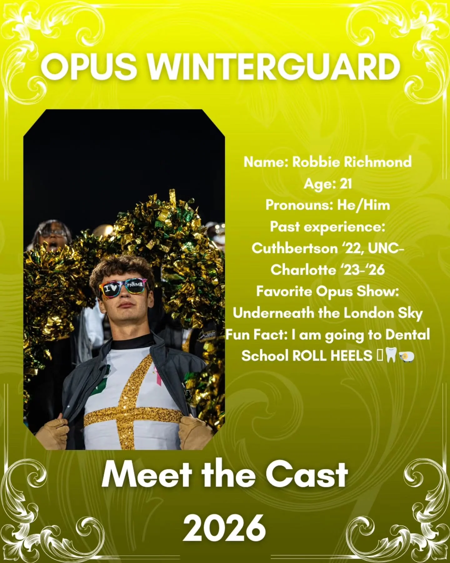 MEET THE CAST:
ROBBIE RICHMOND
1ST YEAR MEMBER!