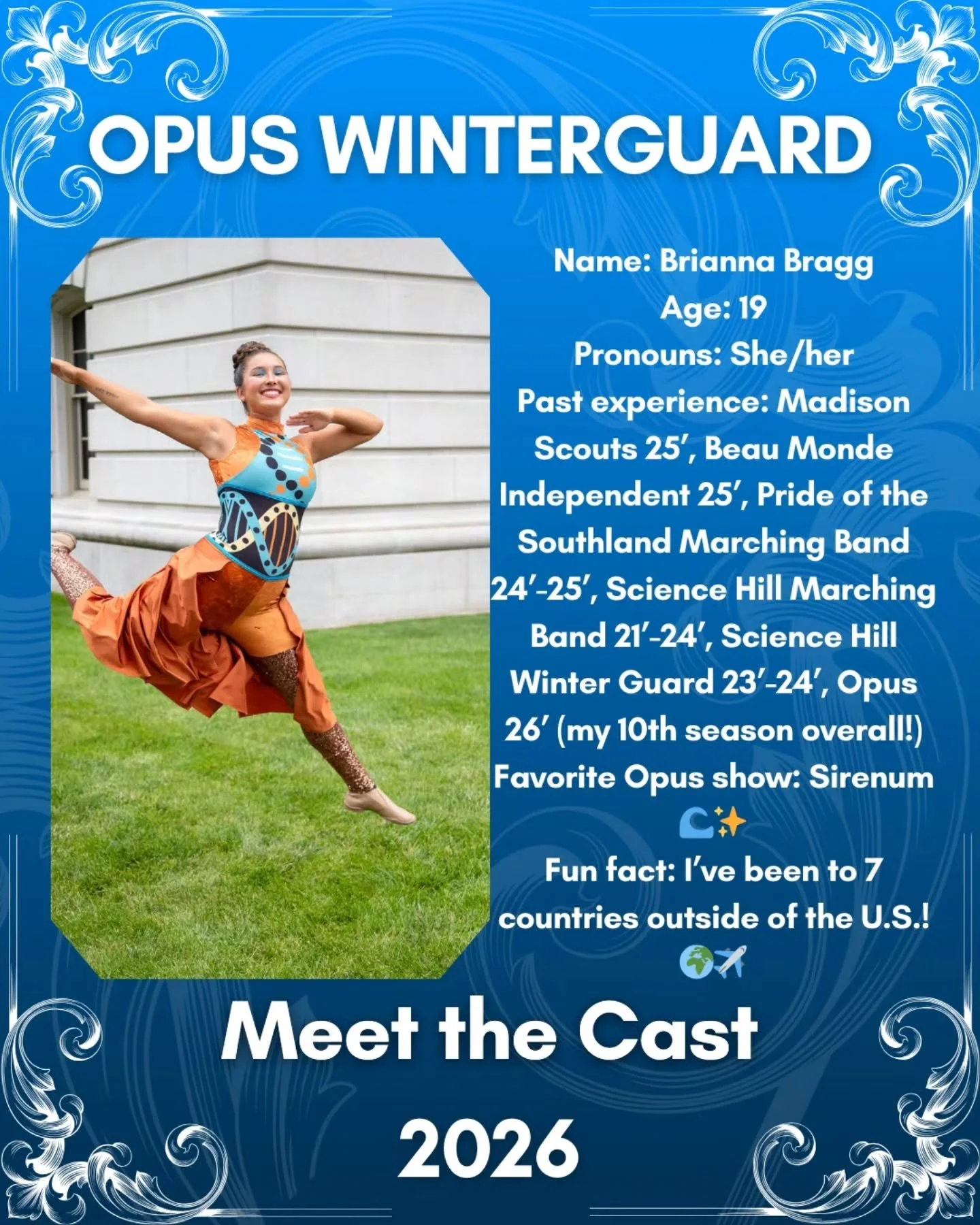 MEET THE CAST:
BRIANNA BRAGG
1ST YEAR MEMBER!