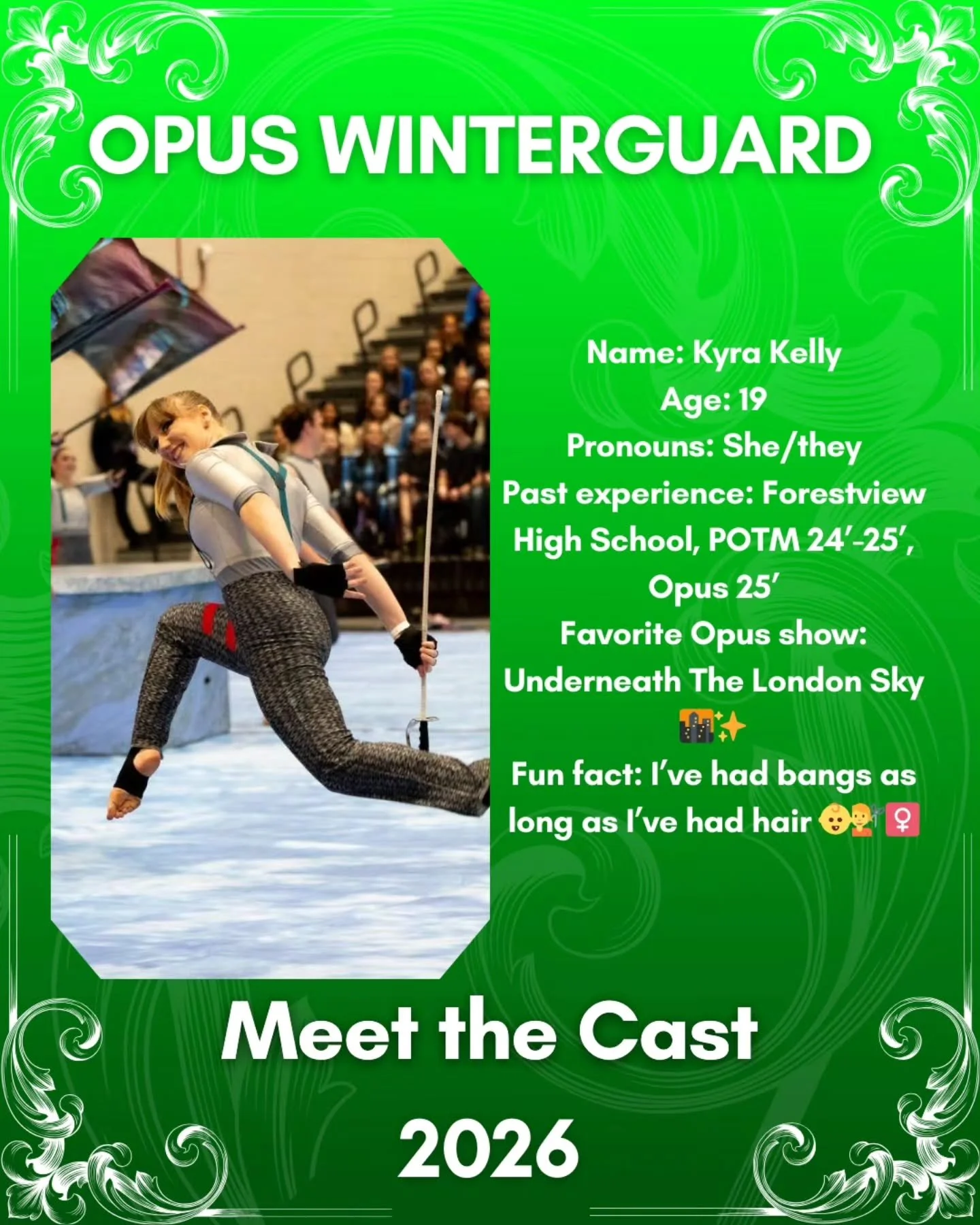 MEET THE CAST:
KYRA KELLY
2ND YEAR MEMBER!