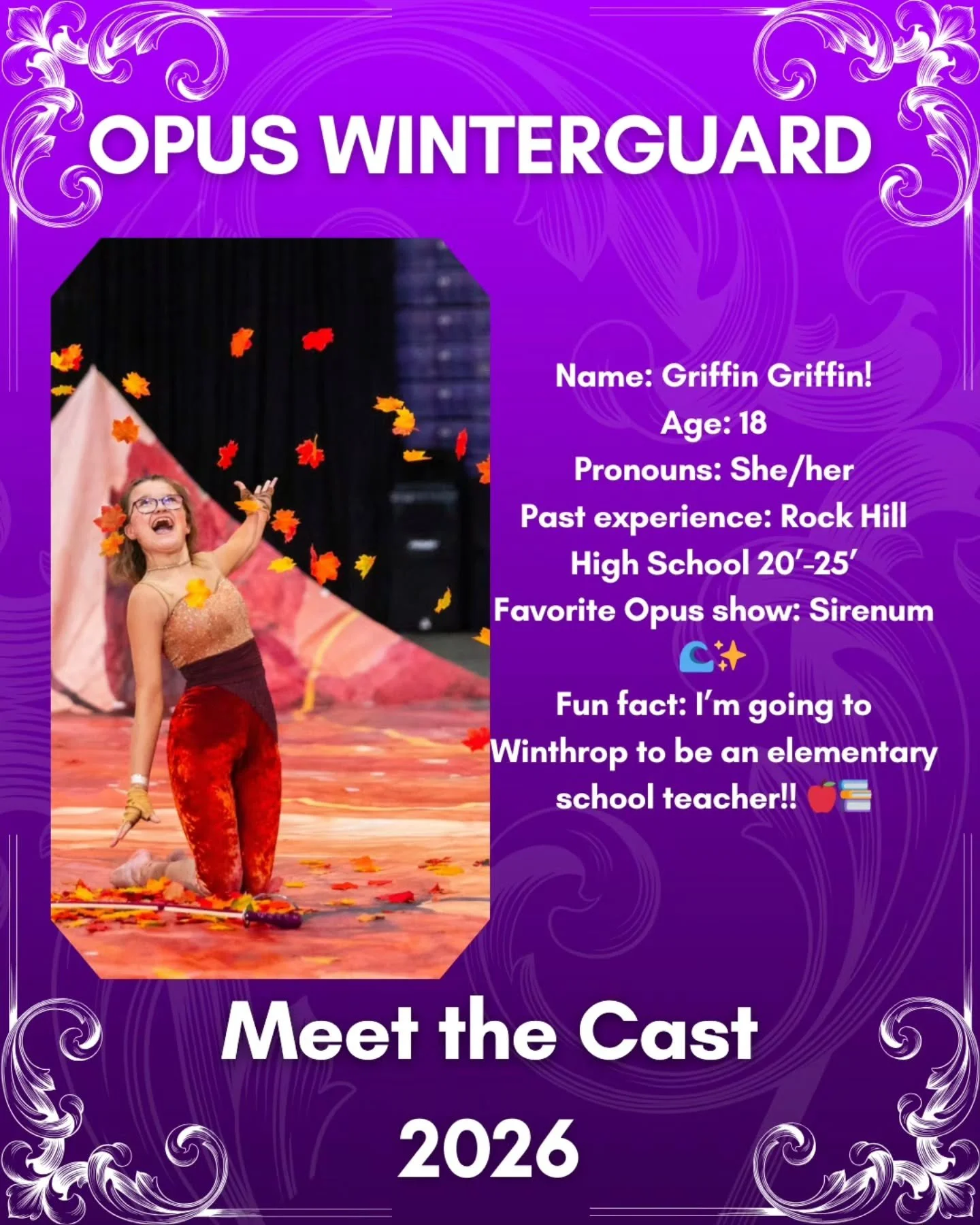 MEET THE CAST:
GRIFFIN GRIFFIN
1ST YEAR MEMBER!