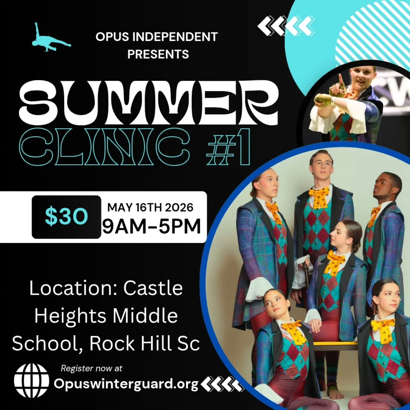 ✨ OPUS SUMMER SPIN CLINIC ✨

Ready to level up your skills? 👀
Come spin with Opus and get a feel for the upcoming season 💜

📅 May 16, 2026
⏰ 9:00 AM &ndash; 5:00 PM
📍 Castle Heights Middle School
2382 Firetower Rd, Rock Hill, SC 29730

💲 $30 Reg