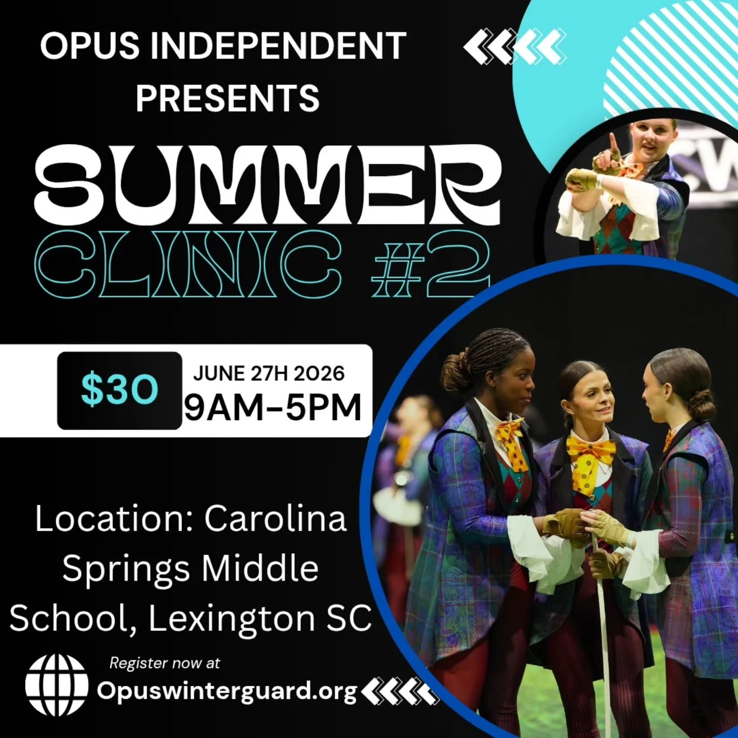 🎭 OPUS INDEPENDENT SUMMER CLINIC #2 🎭

Our second summer clinic is almost here!

Whether you're preparing for your upcoming season, getting ready for auditions, or just looking to spend a day spinning and learning, we'd love to see you there.

📅 J