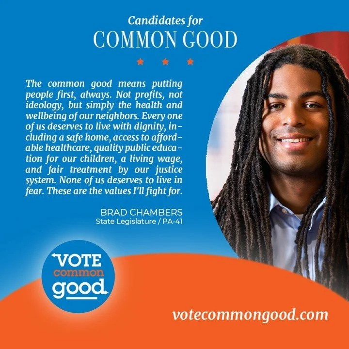 I'm proud to have been named a candidate for Common Good by @votecommongood . To me, the common good means putting people first, always. Not profits, not ideology, but simply the health and wellbeing of our neighbors. Every one of us deserves to live