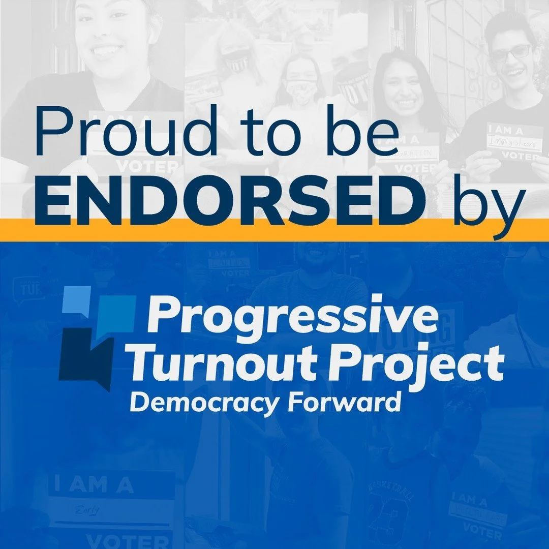 I&rsquo;m proud to be endorsed by @turnoutpac because I believe in their mission to rally Democrats to vote and move our democracy forward. Strengthening voting rights starts with casting our ballots this November. I look forward to working with PTP 
