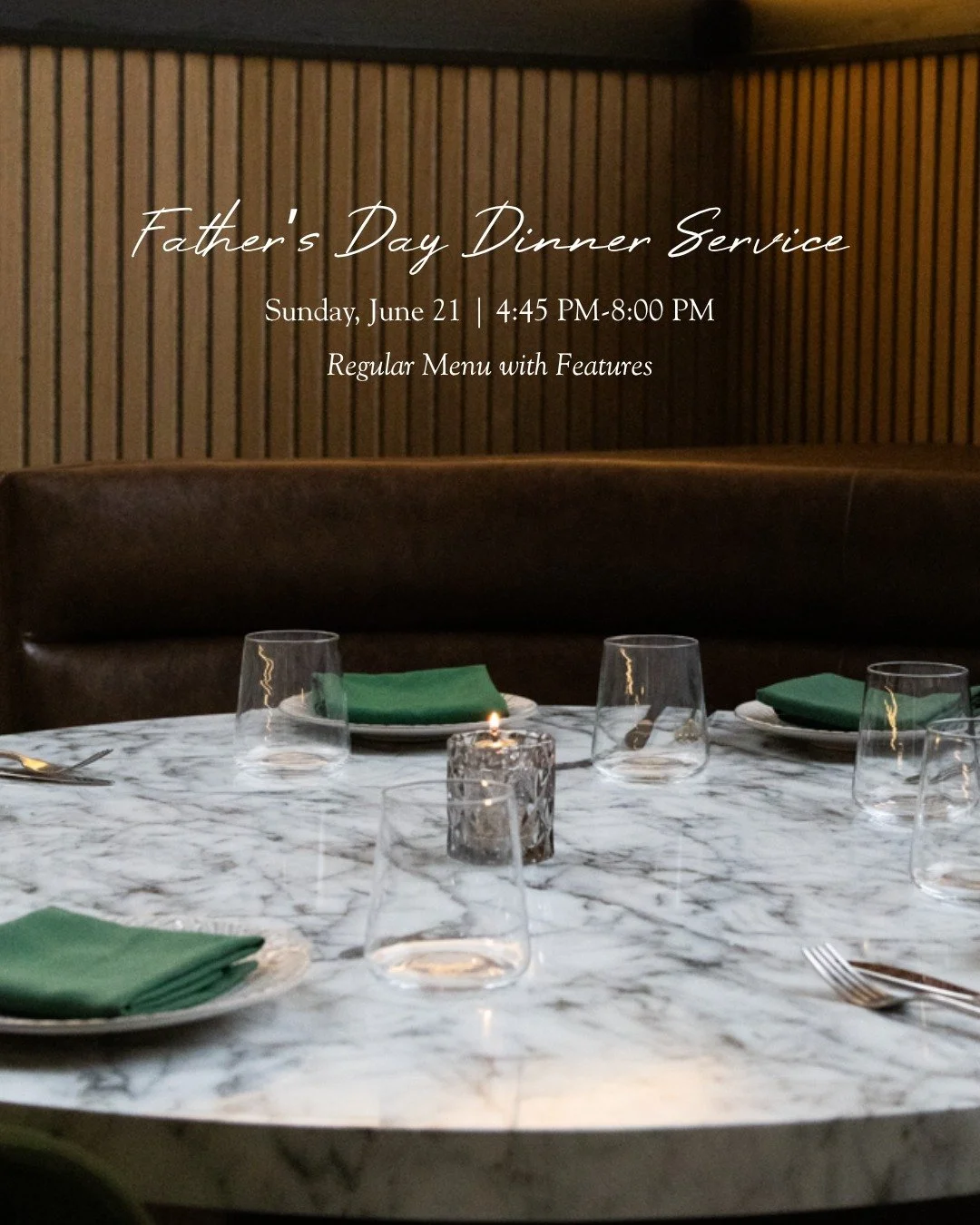 A card is nice. But a night at Milas is better.

Join us for Father's Day dinner service with features, alongside our full menu, on Sunday, June 21.