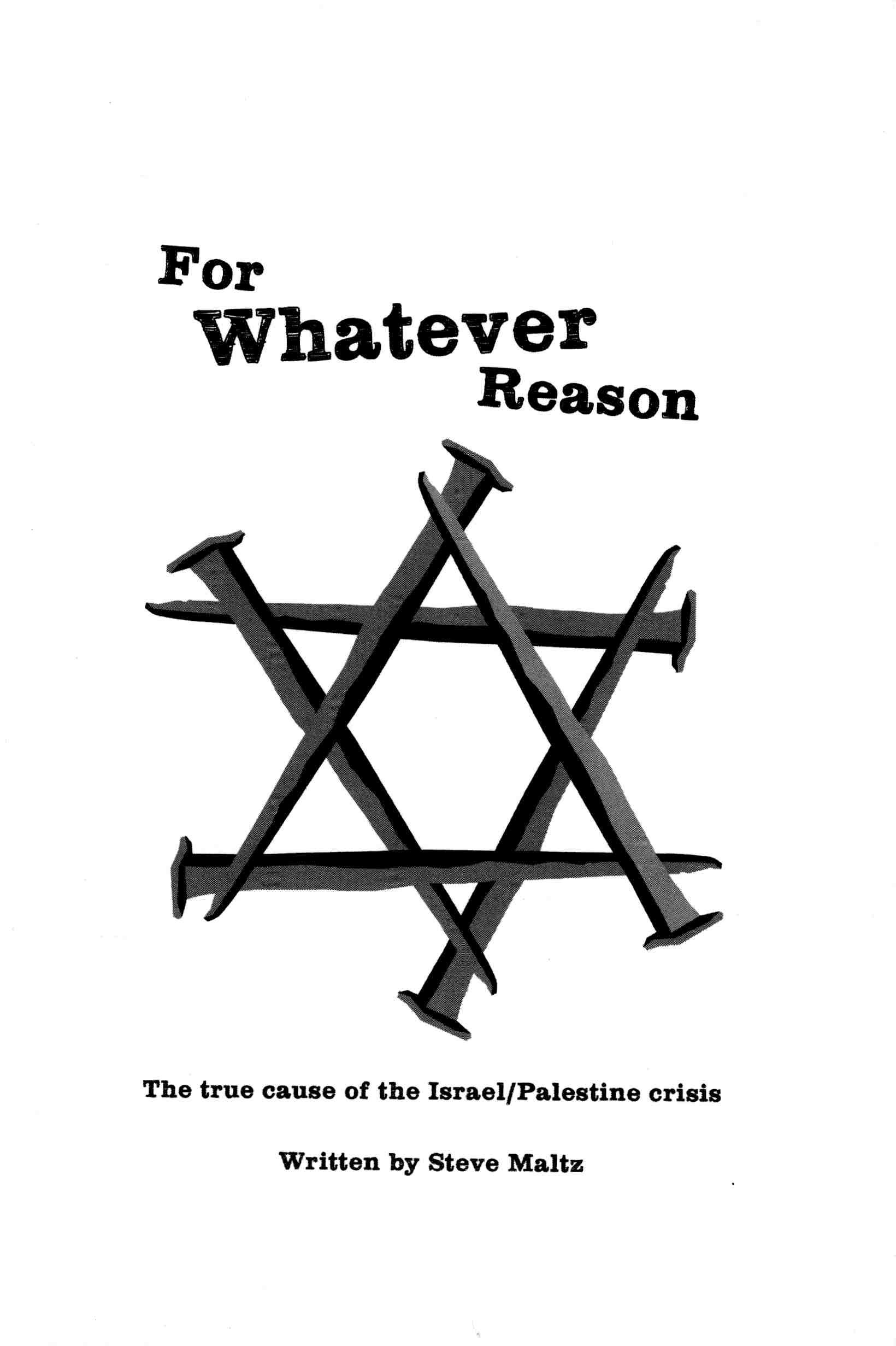 Front cover of 'For Whatever Reason' by Steve Maltz.jpeg