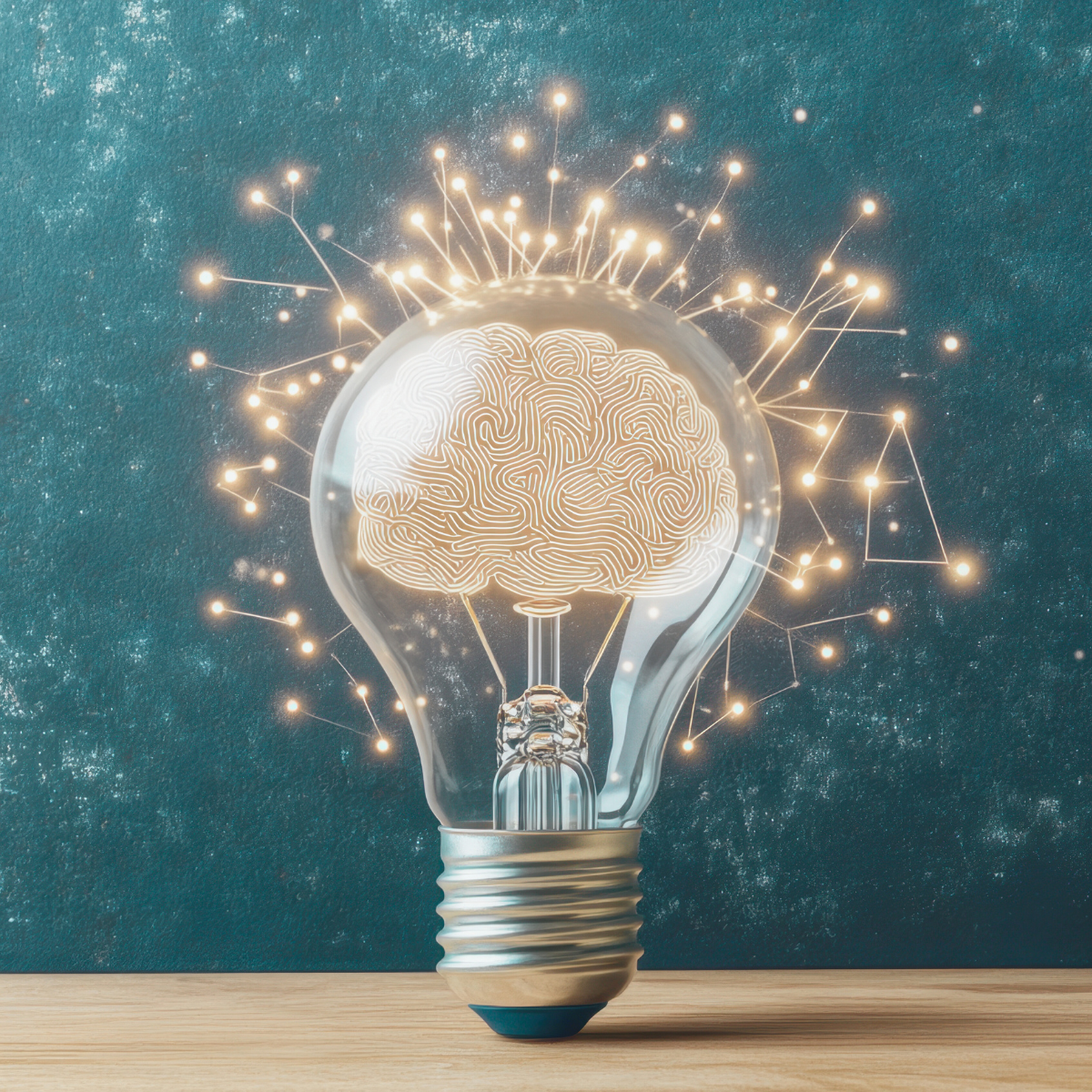Brain inside a lightbulb representing cognitive insight