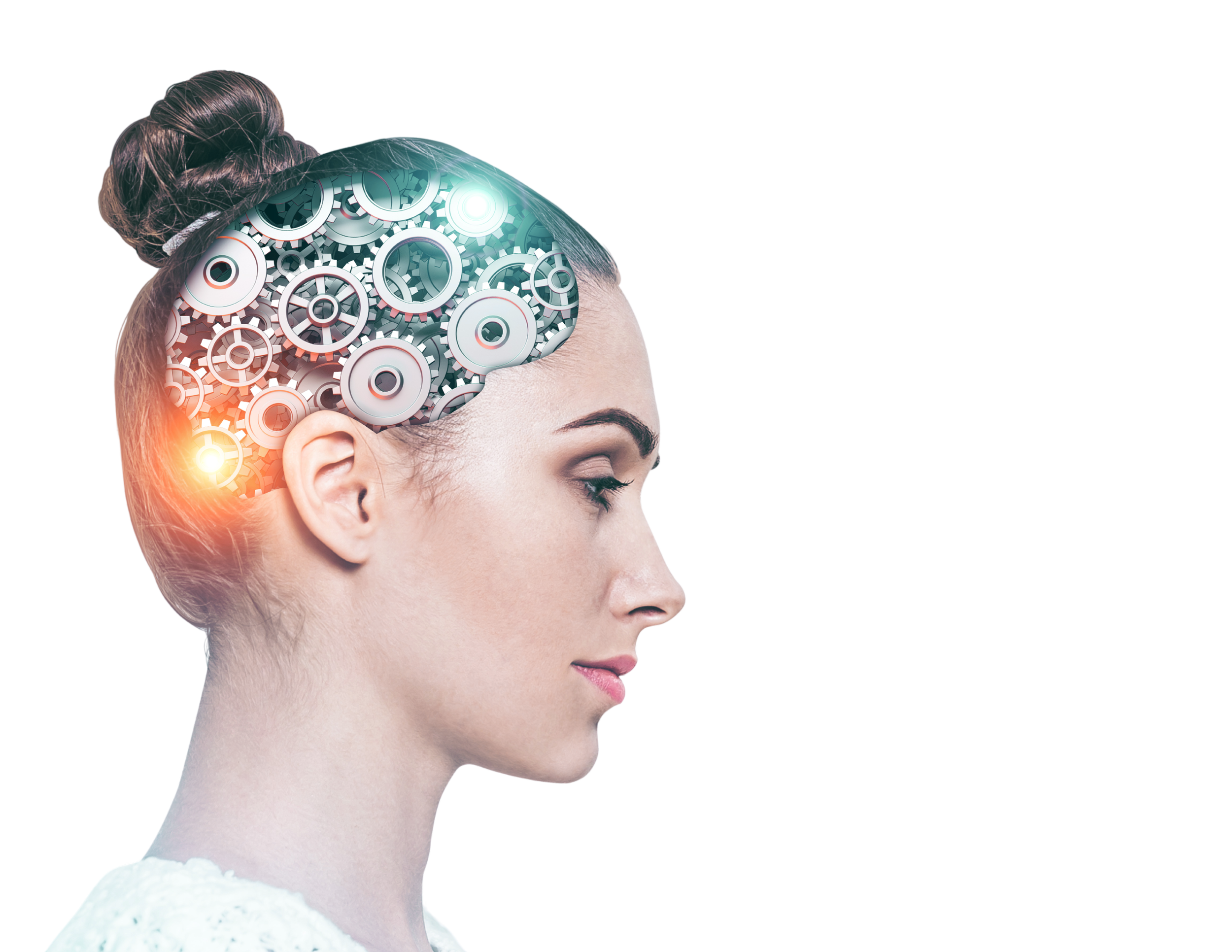 Transparent abstract human-centered graphic