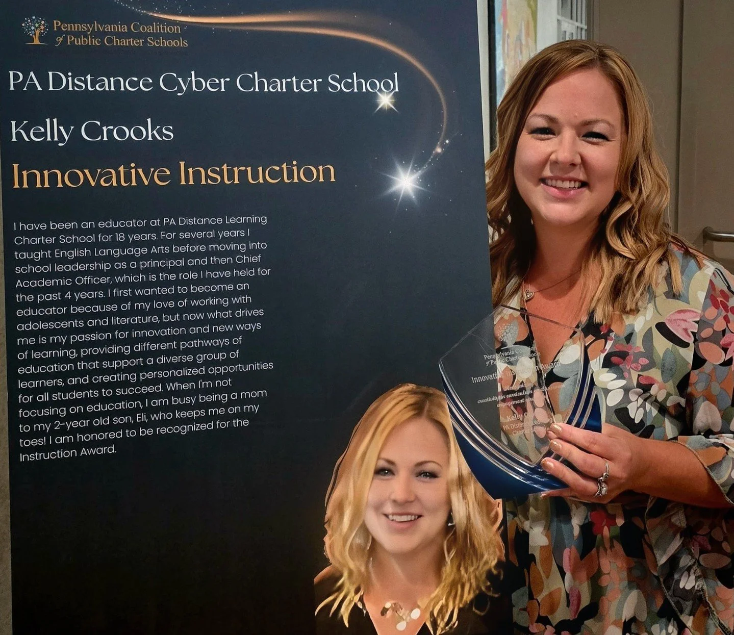 Congratulations to PDLCS Chief Academic Officer Kelly Crooks on being honored with the Innovative Instruction Award by the Pennsylvania Coalition of Public Charter Schools! 🏅 https://padistance.org/news/pa-distance-chief-academic-officer-kelly-crook
