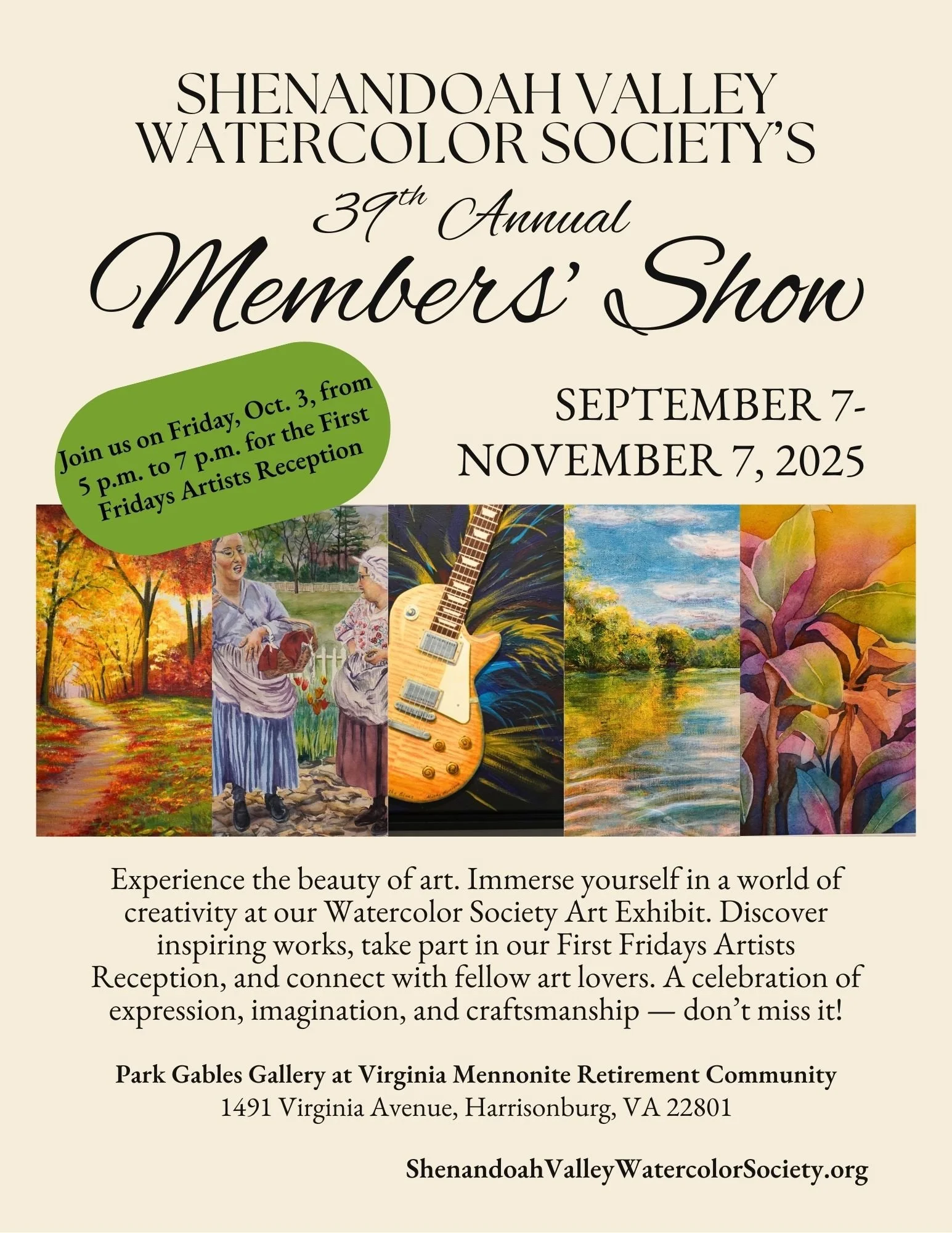 39th Shenandoah Valley Watercolor Society Members’ Show