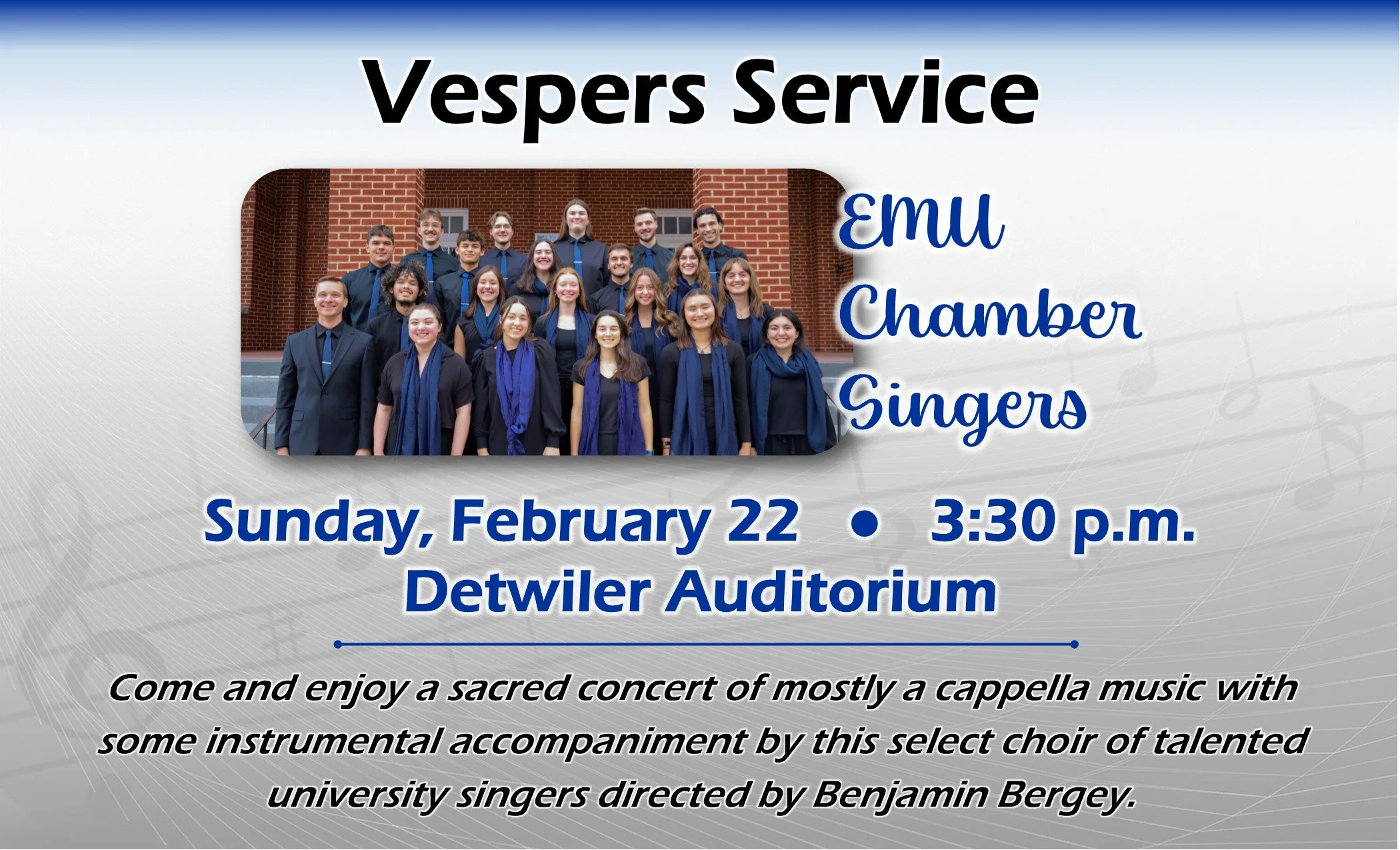 Vespers Service EMU Chamber Singers