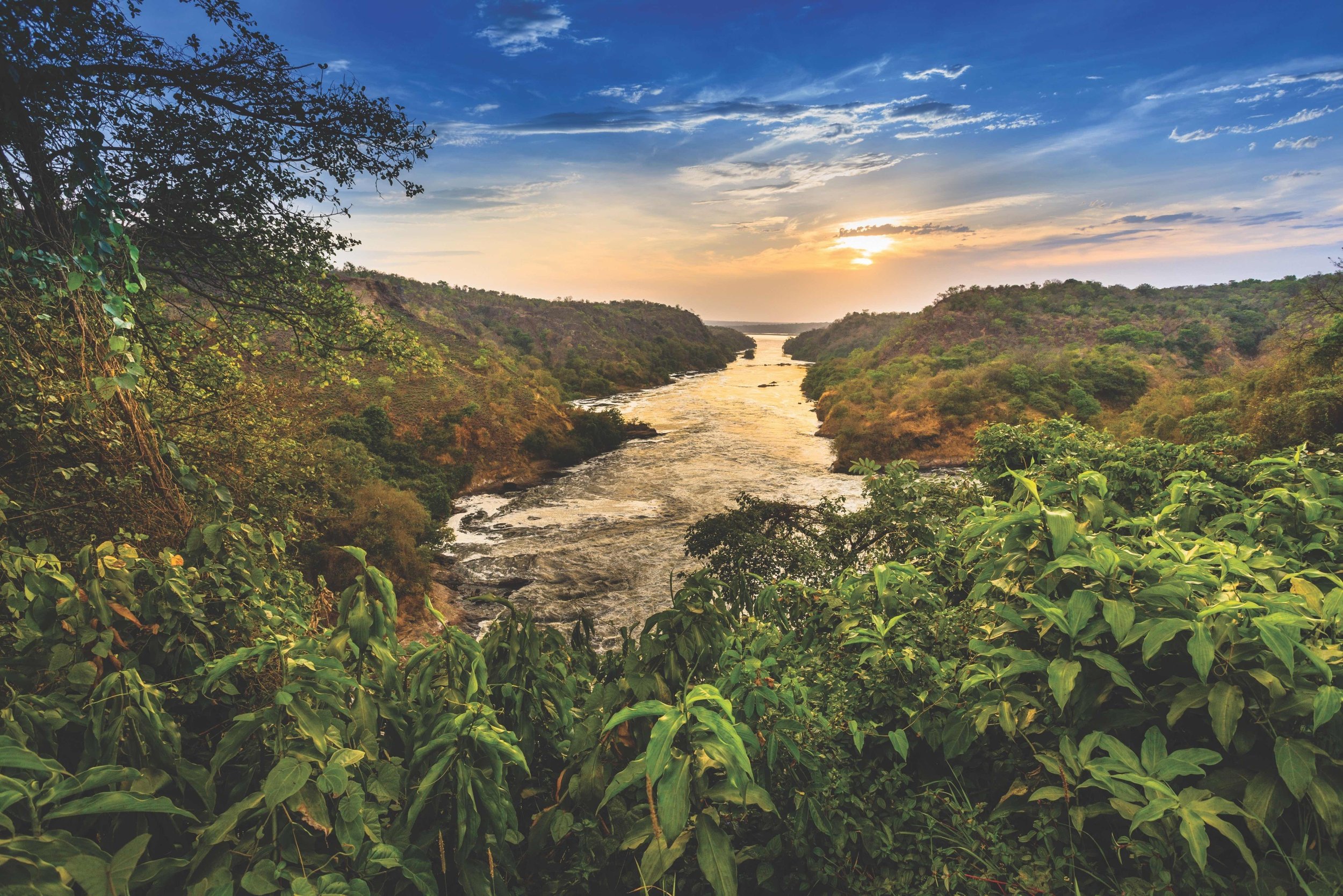 The Victoria Nile at sunset.