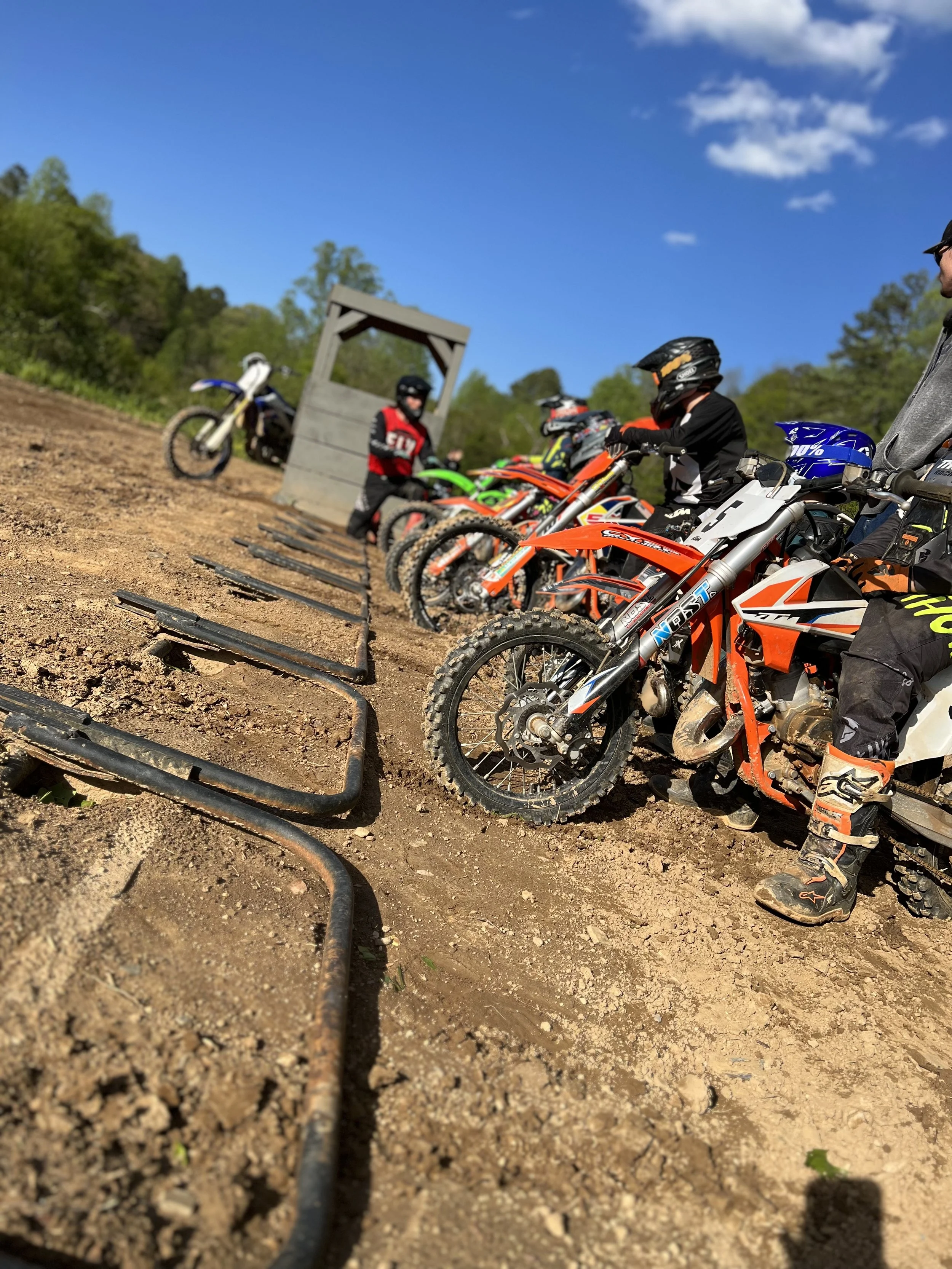 Race day, dirt bike photo shoot. starting gate Chattanooga TN