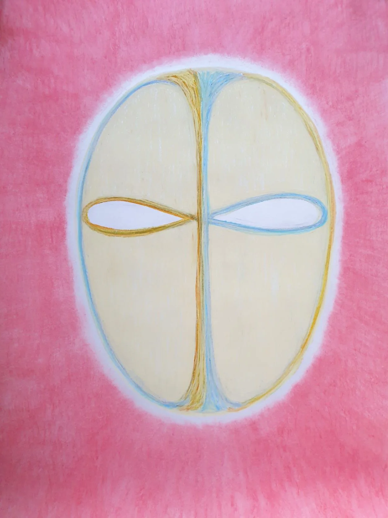Two is one. Oil pastel on paper, 2021. 104 x 72 cm.