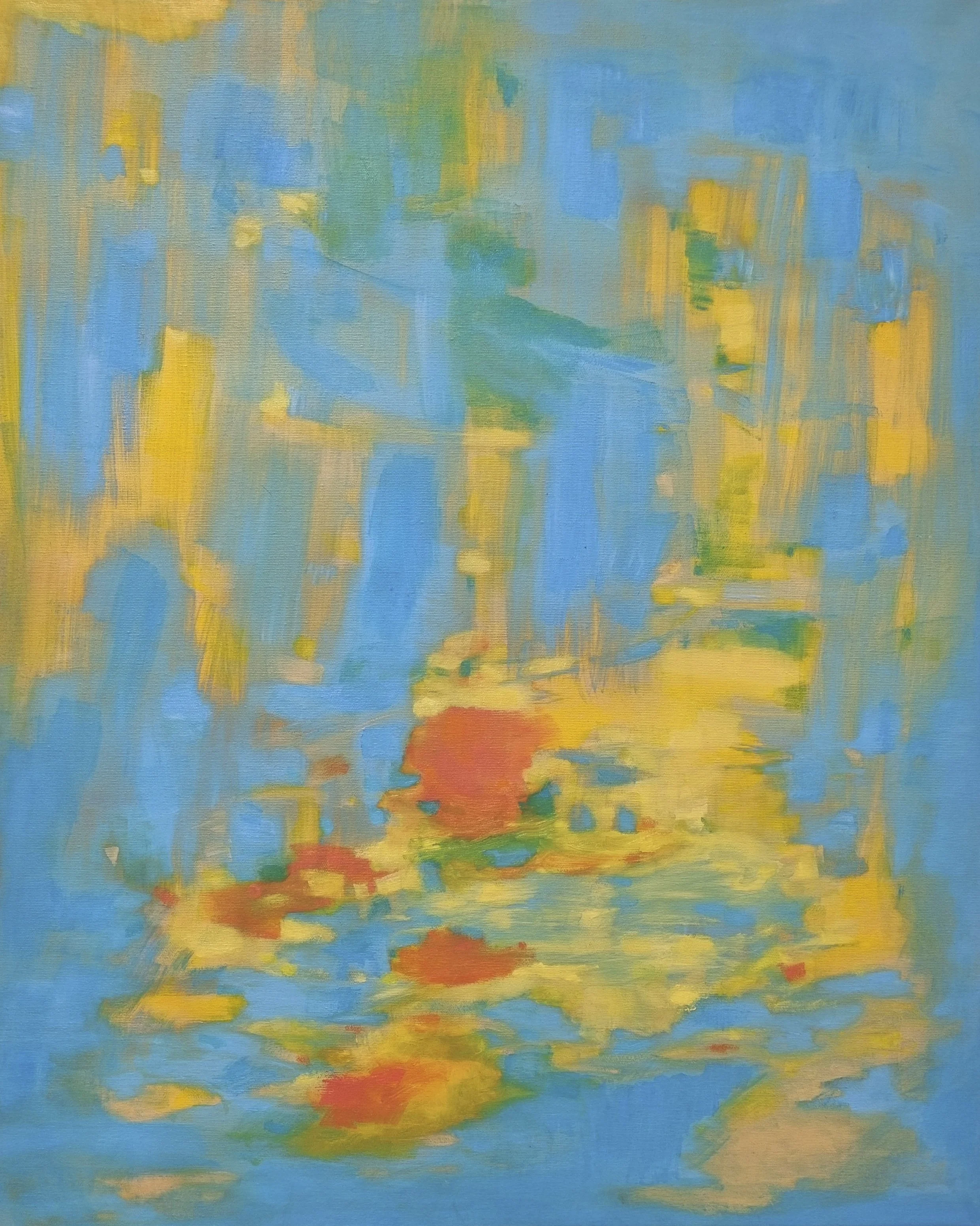 Finnish artist Satu Metsola's abstract colourful oil painting