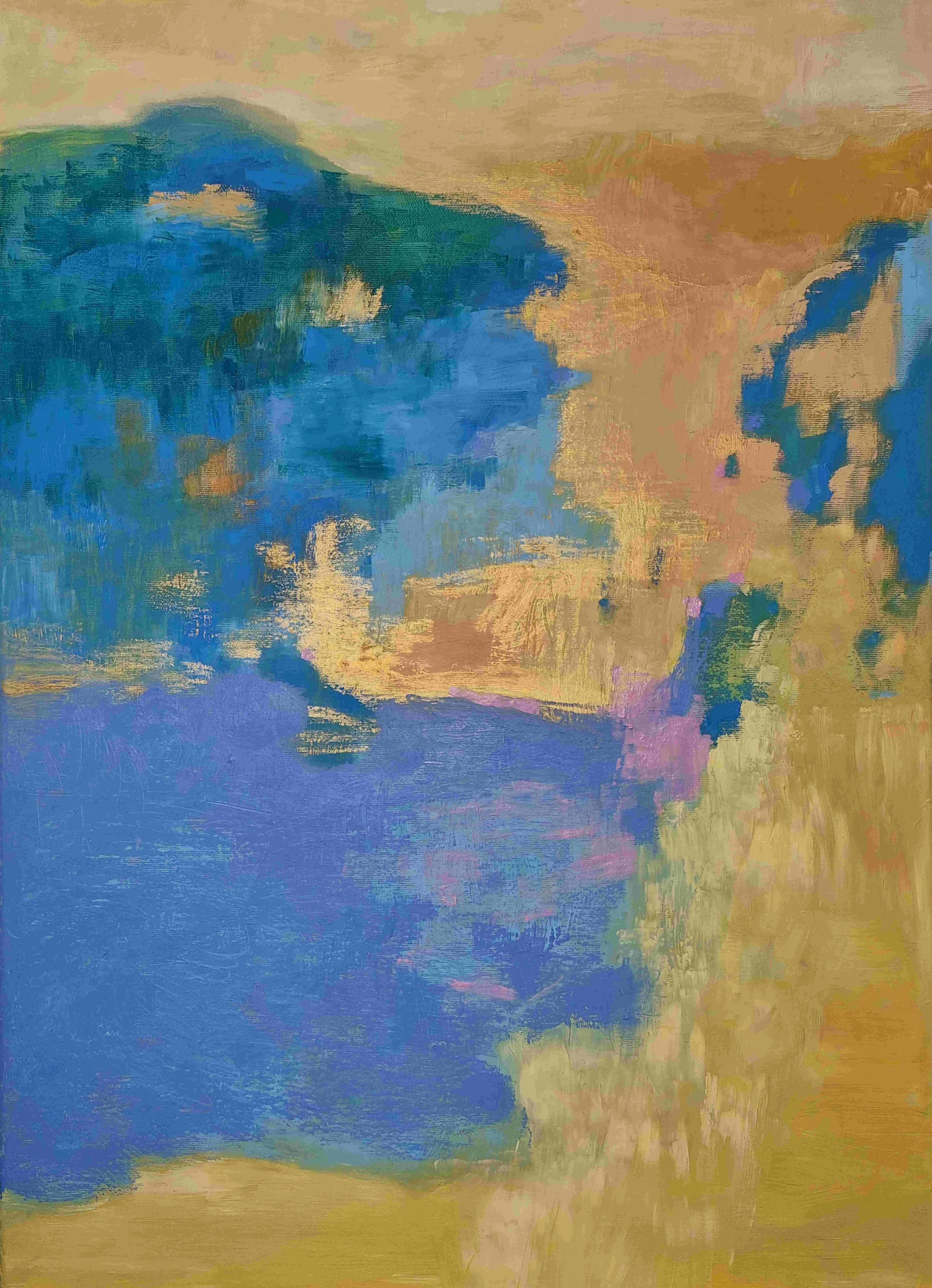 Finnish artist Satu Metsola's colourful abstract oil painting