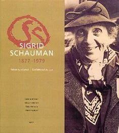 A book cover honoring Sigrid Schaumann (1877-1979), featuring her photograph and a stylized red logo, with her name and dates.