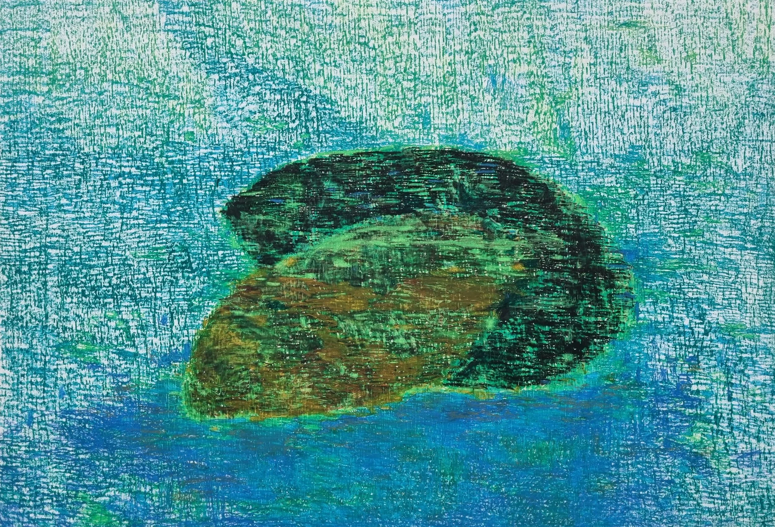 From the series Let's Go to the Source. Oil pastel on paper, 2024. 72 x 104 cm. Artist Satu Metsola