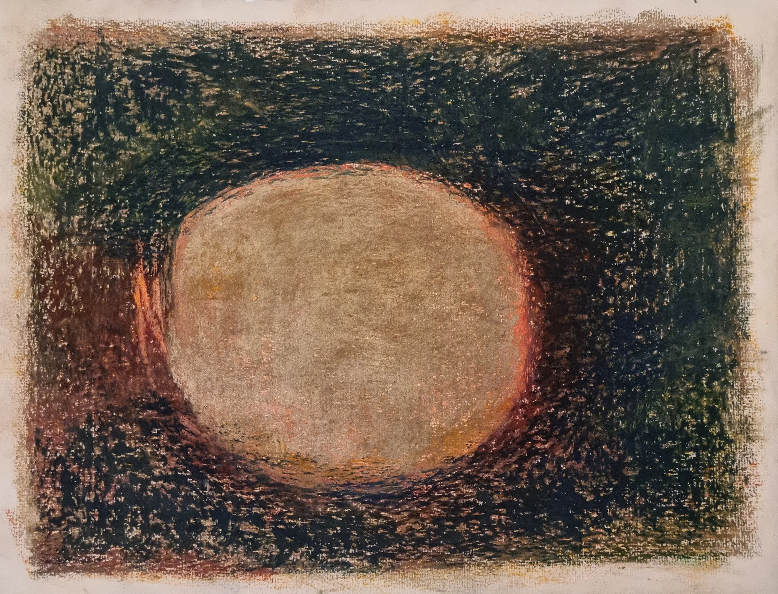 Finnish artist Satu Metsola's abstract oil pastel painting from the series The Island Comes the island goes