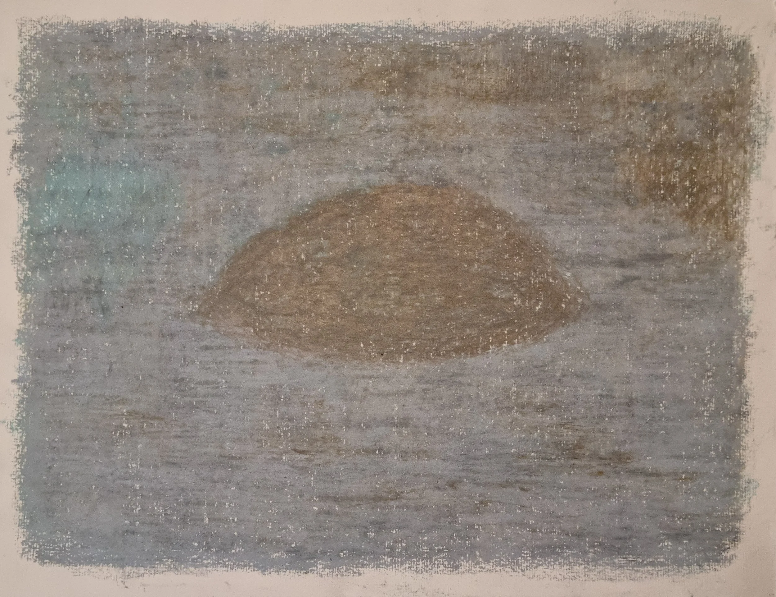 Artist Satu Metsola's oil pastel art work from the Series The Island comes, the Island goes